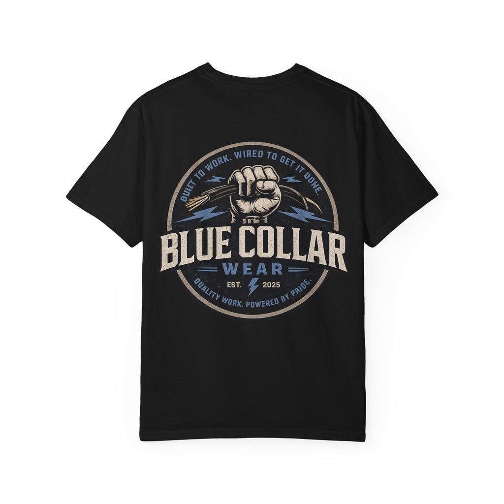 Blue Collar T-Shirt — Retro Workwear Fist Logo