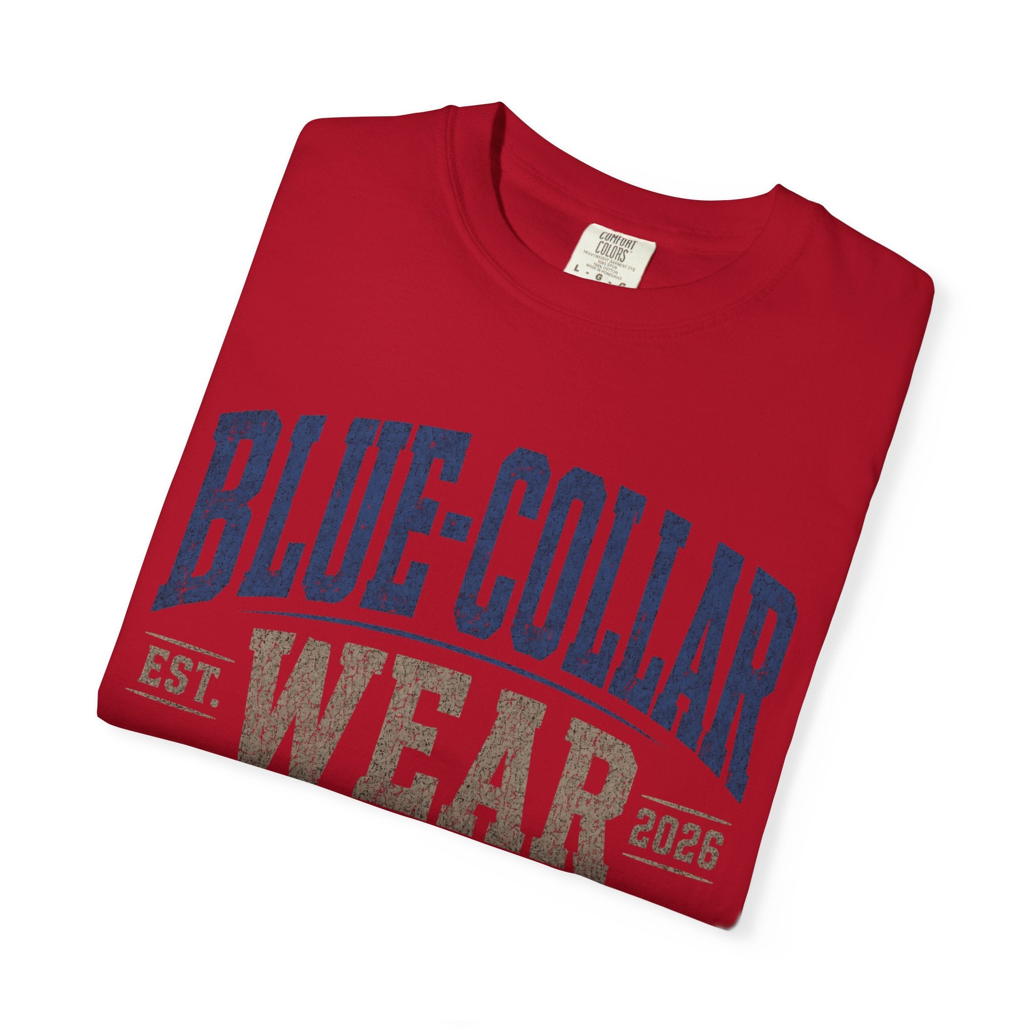 Blue-Collar Wear T-Shirt — "Work Hard • Play Harder" Retro Workwear Tee