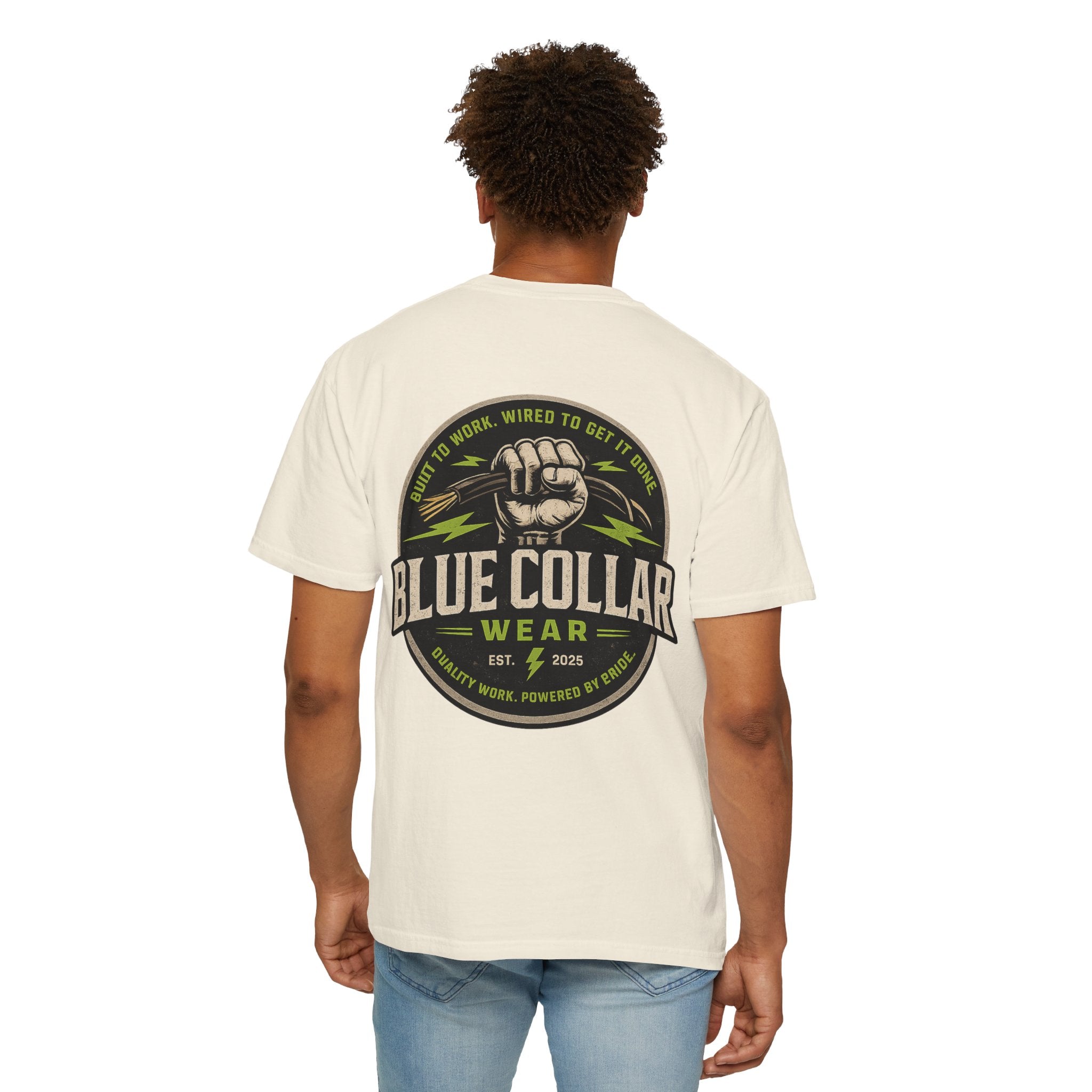 Blue Collar Wear T‑Shirt — Workwear Graphic Tee (“Blue Collar” Fist Logo)