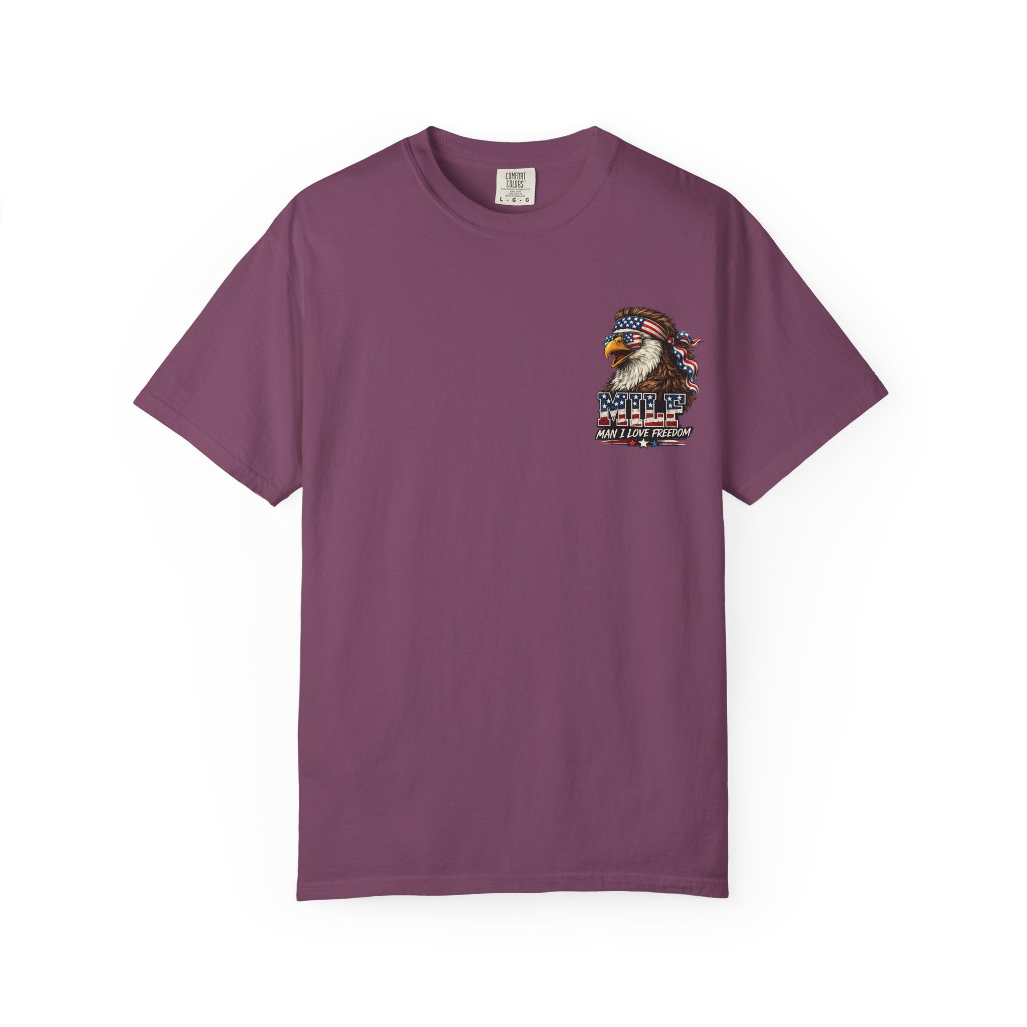 T-Shirt — 'MILE Man I Love Freedom' Patriotic Eagle Graphic
