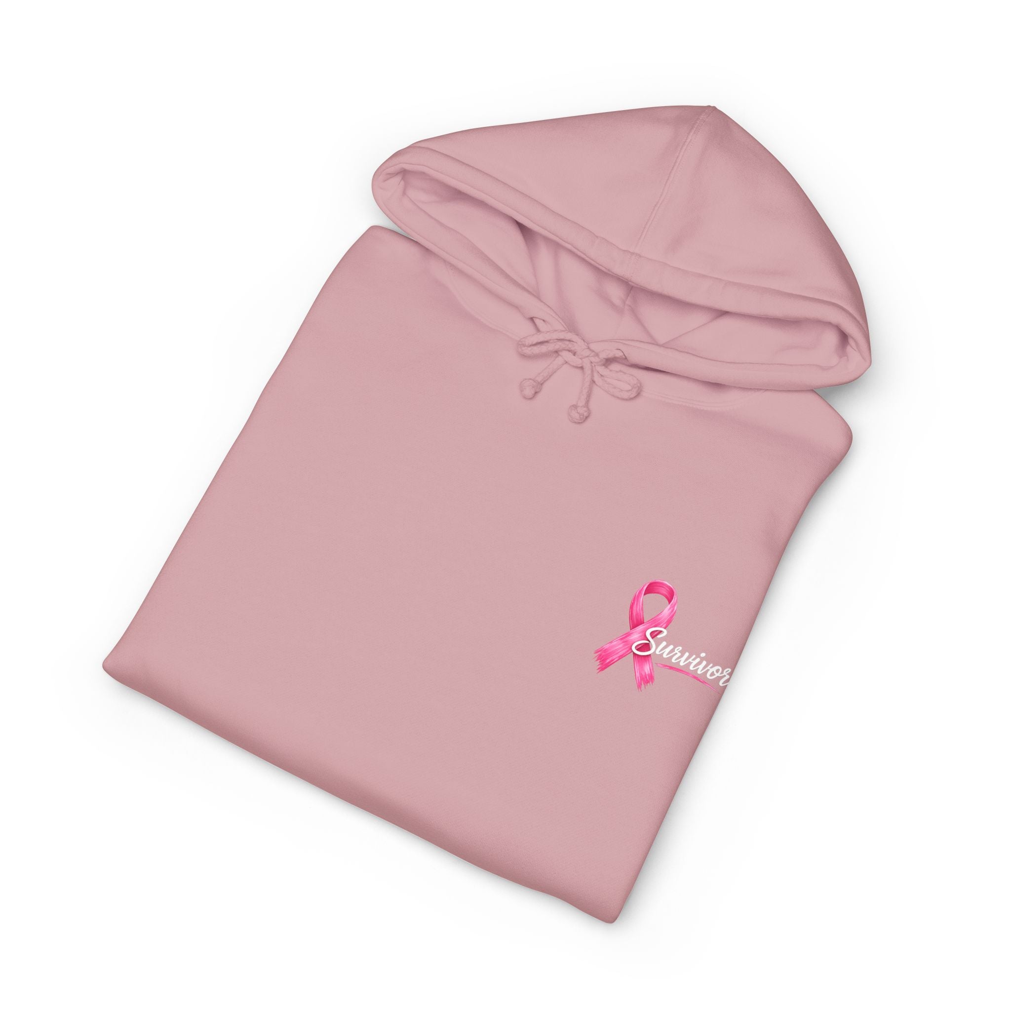 Breast Cancer Survivor Hoodie – 'Survivor, Not Just A Fighter' Pink Ribbon Pullover