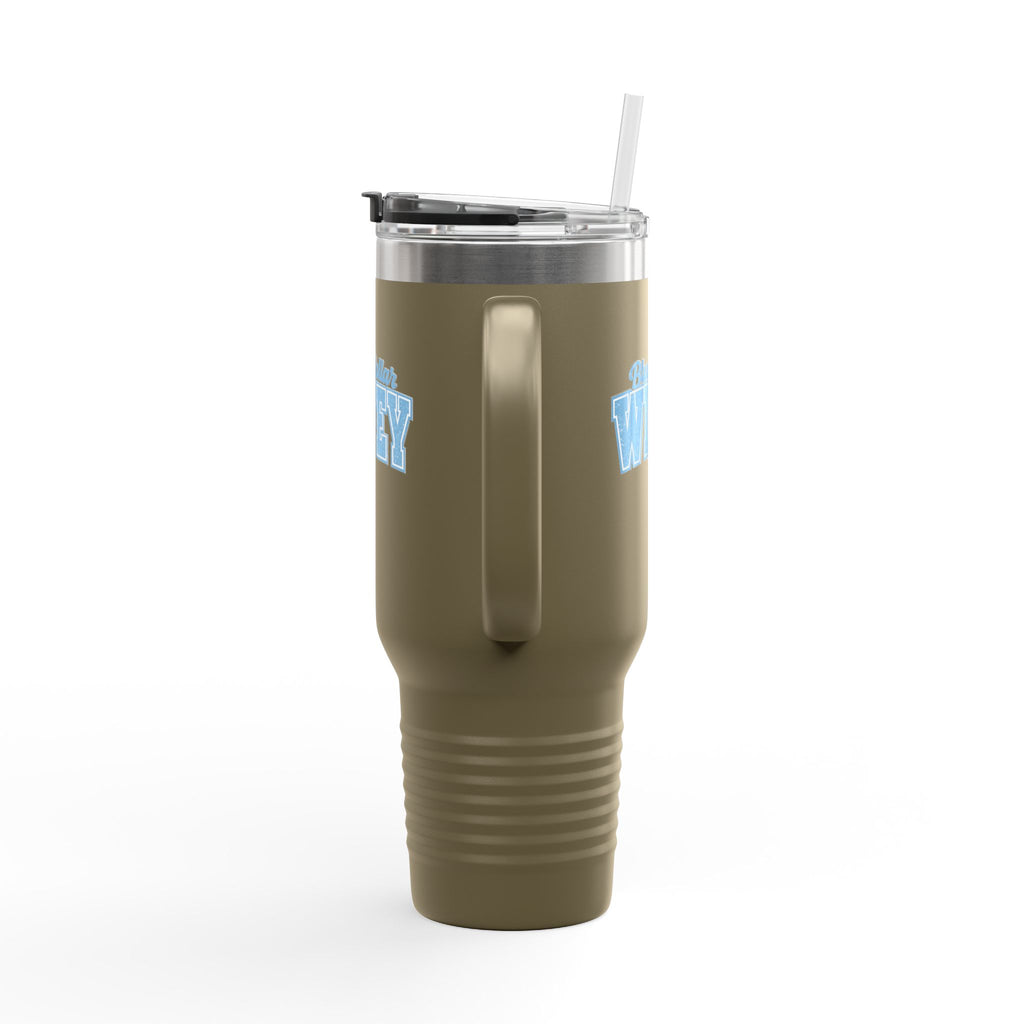 40oz Insulated Travel Mug — "Blue Collar Wifey" Rustic Workwife Coffee Tumbler