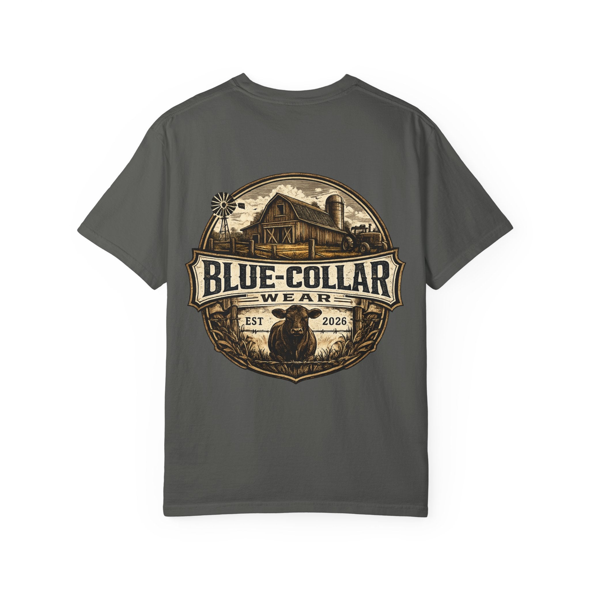 Blue-Collar Wear T-Shirt — RANCHER Workwear Tee (Est. 2026)