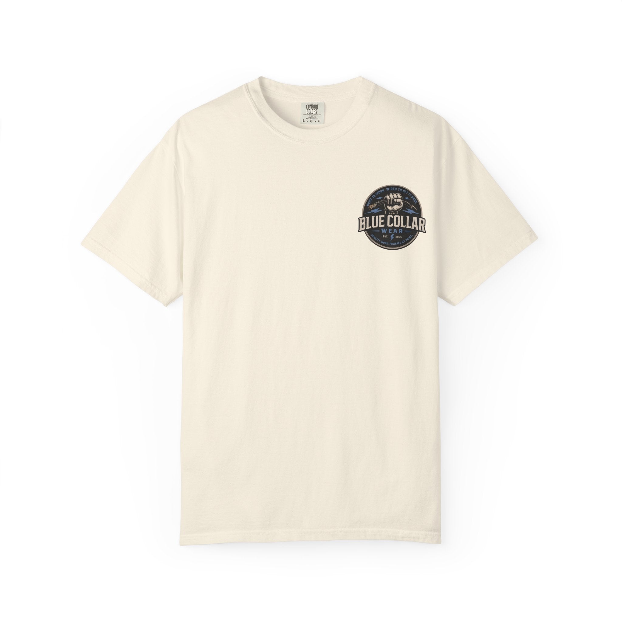 Blue Collar T-Shirt — Retro Workwear Fist Logo
