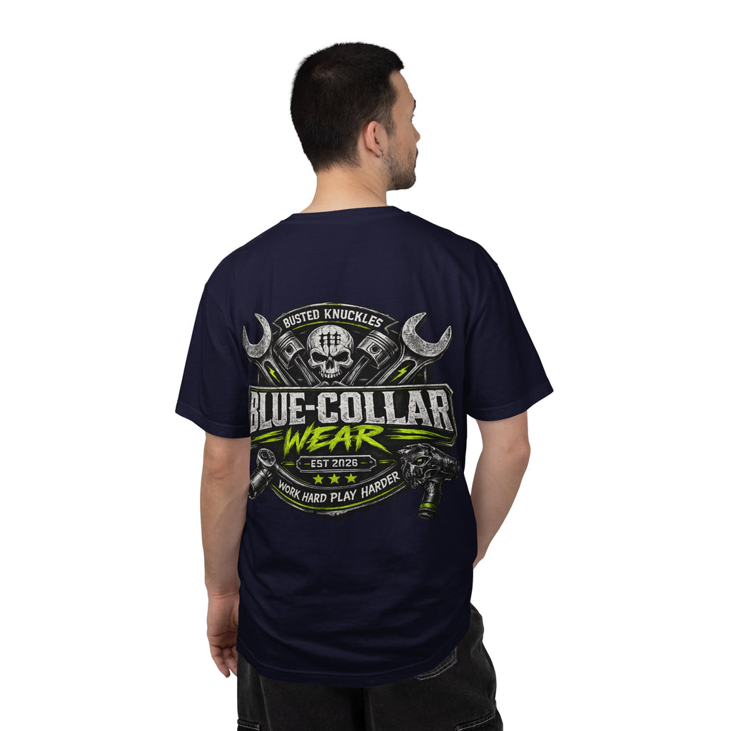 Blue-Collar Wear T-Shirt Mechanic — "Busted Knuckles" Workwear Graphic