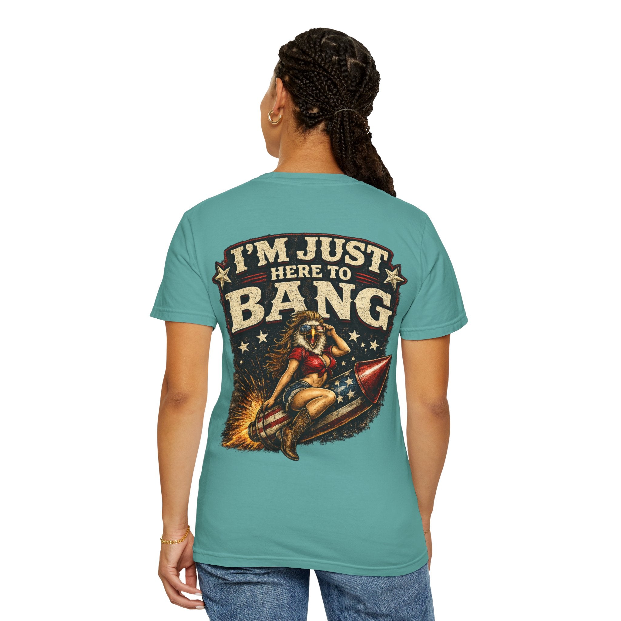 Vintage Pinup 'I'm Just Here to Bang' T‑Shirt