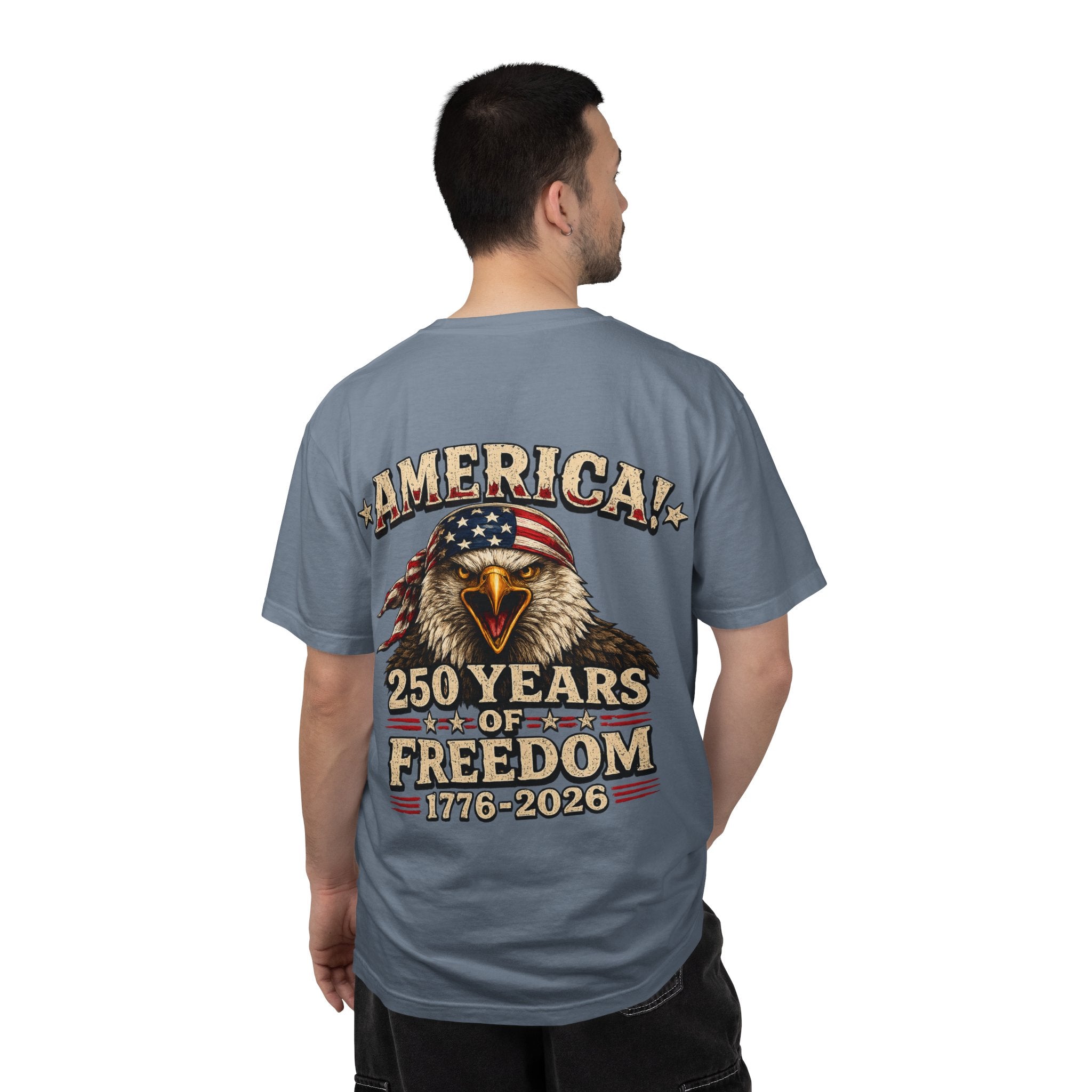 250 Years of Freedom Eagle T-Shirt — America 1776–2026 Patriotic Tee