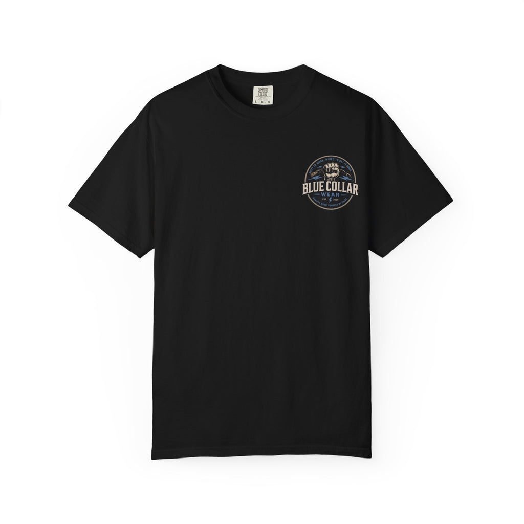 Blue Collar T-Shirt — Retro Workwear Fist Logo