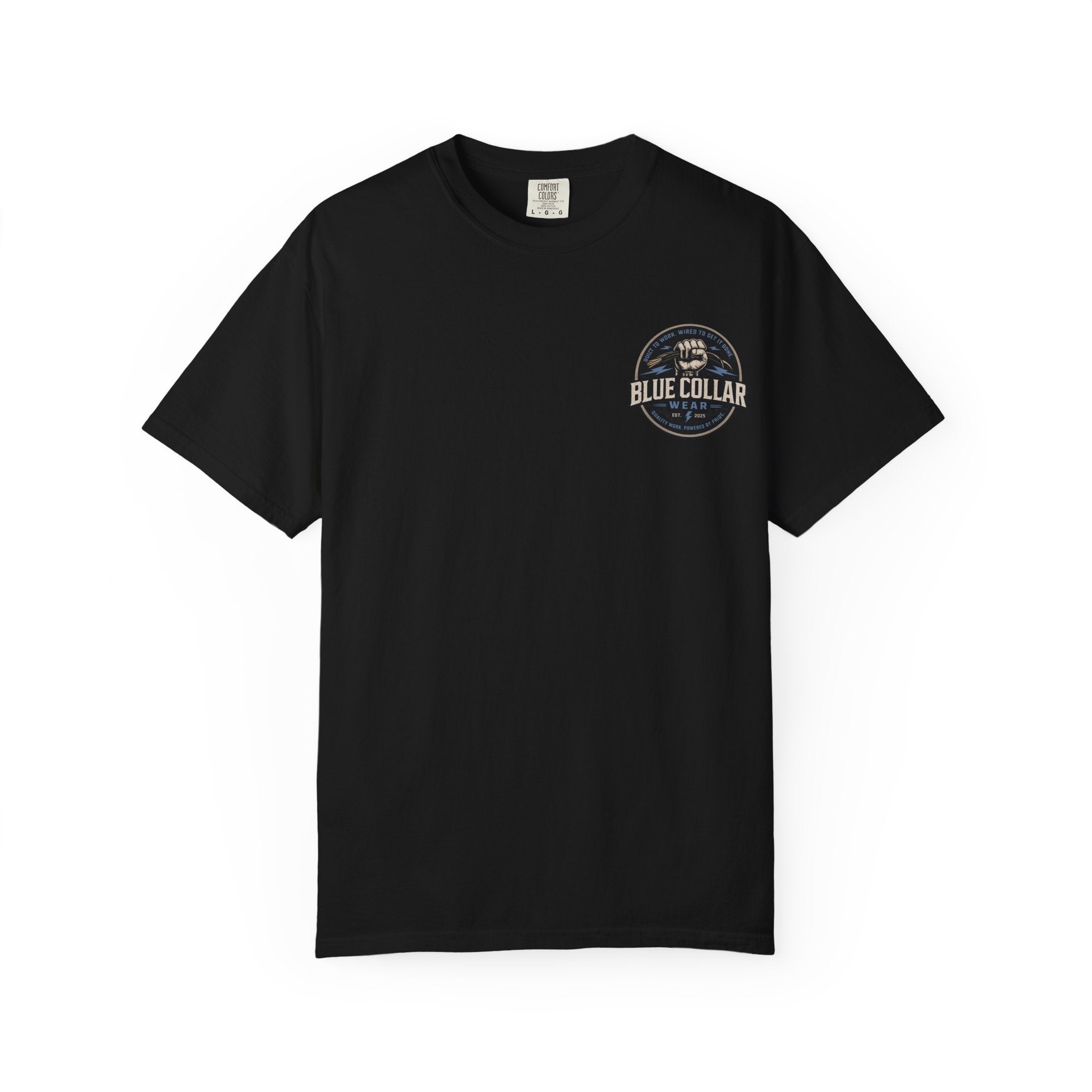 Blue Collar T-Shirt — Retro Workwear Fist Logo