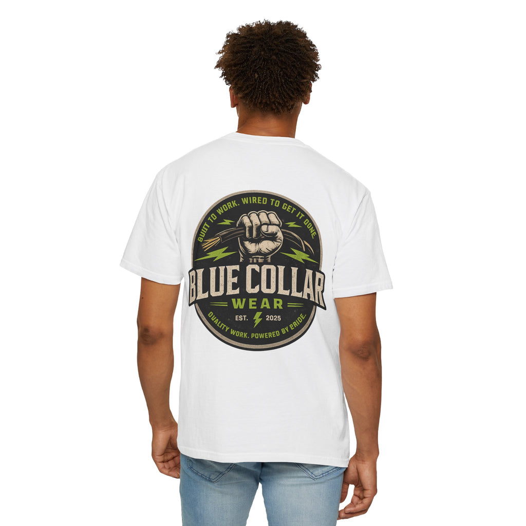 Blue Collar Wear T‑Shirt — Workwear Graphic Tee (“Blue Collar” Fist Logo)