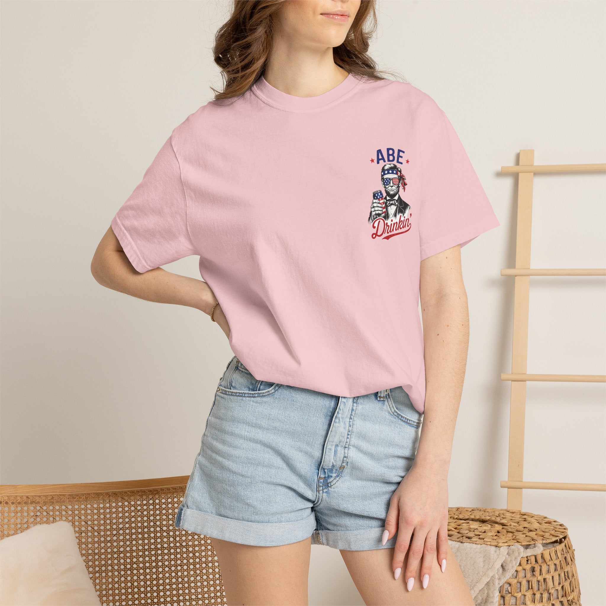 Abe Drinkin' T-Shirt — Patriotic Lincoln Fourth of July Tee