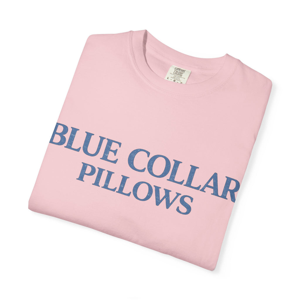 Blue Collar Pillows T-Shirt — Vintage Serif Logo Tee