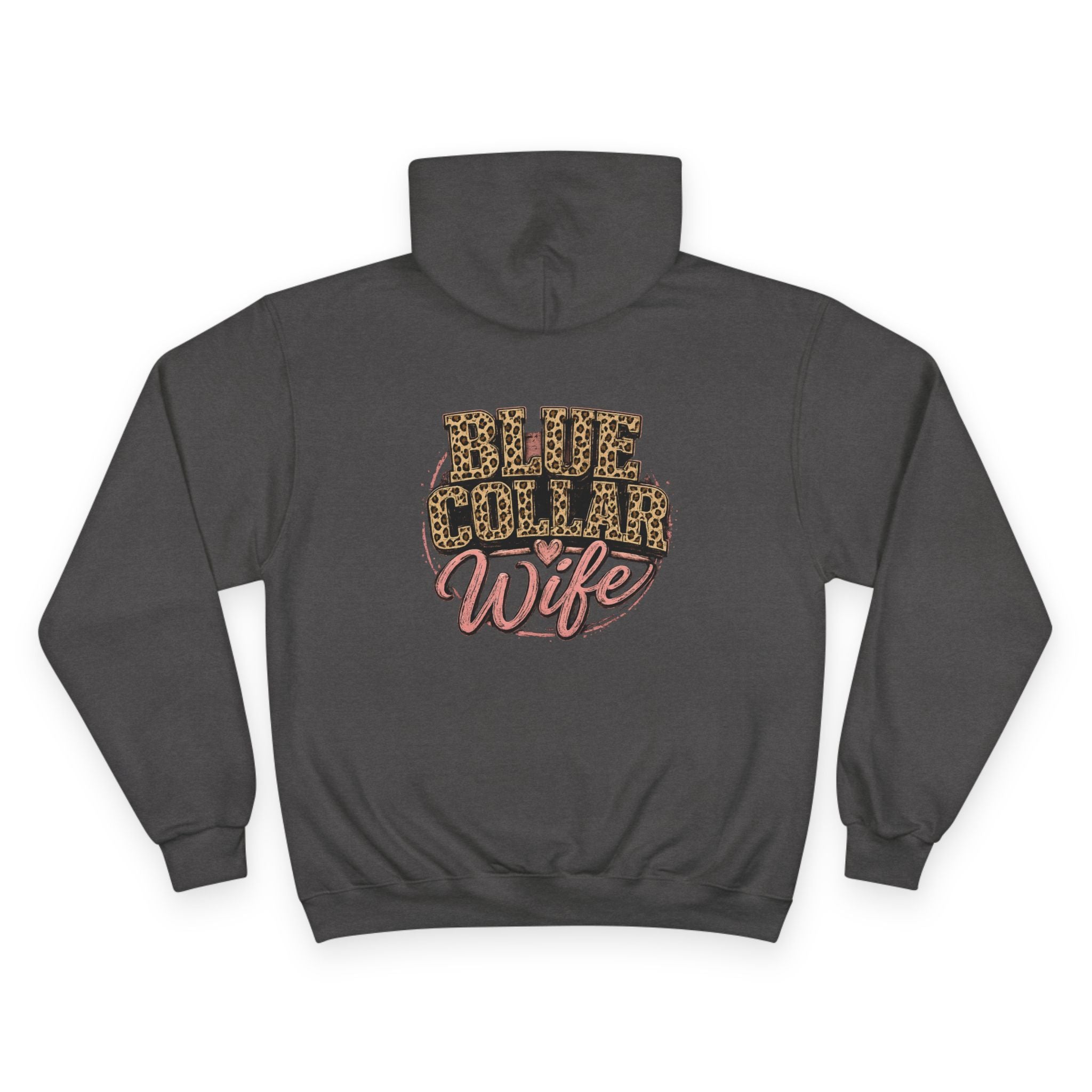 Blue Collar Wife Hoodie — Leopard Print Blue Collar Wife Graphic Hoodie