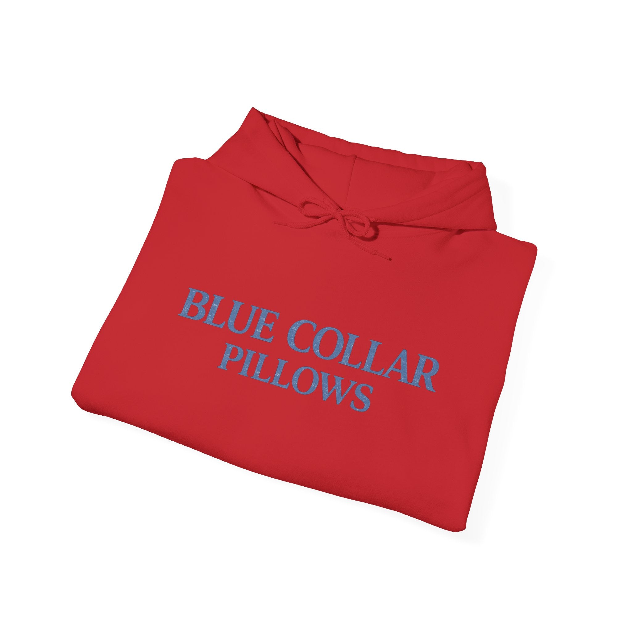 Blue Collar Pillows Hoodie — Minimalist Workwear-Inspired Pullover
