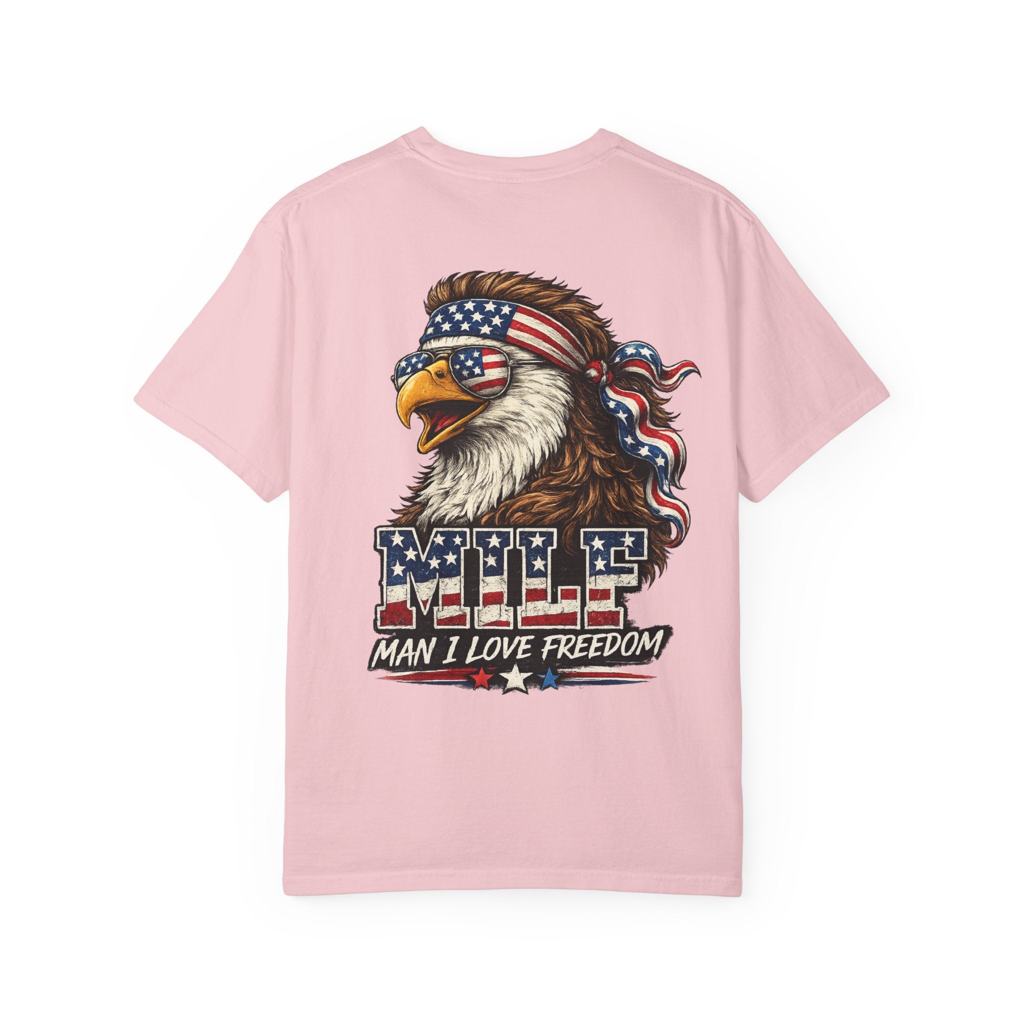 T-Shirt — 'MILE Man I Love Freedom' Patriotic Eagle Graphic