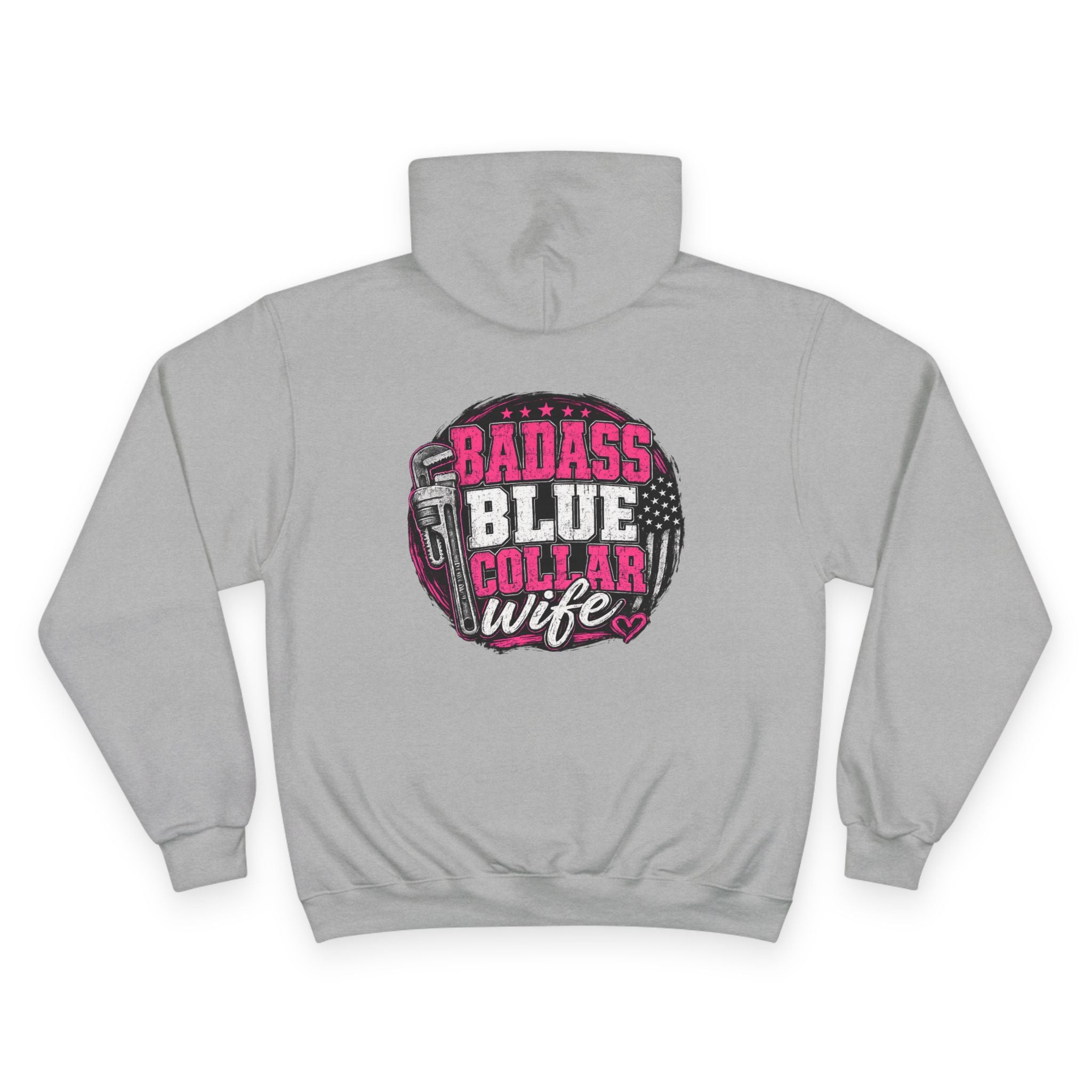 Badass Blue Collar Wife Hoodie — Patriotic Blue-Collar Wife Pullover