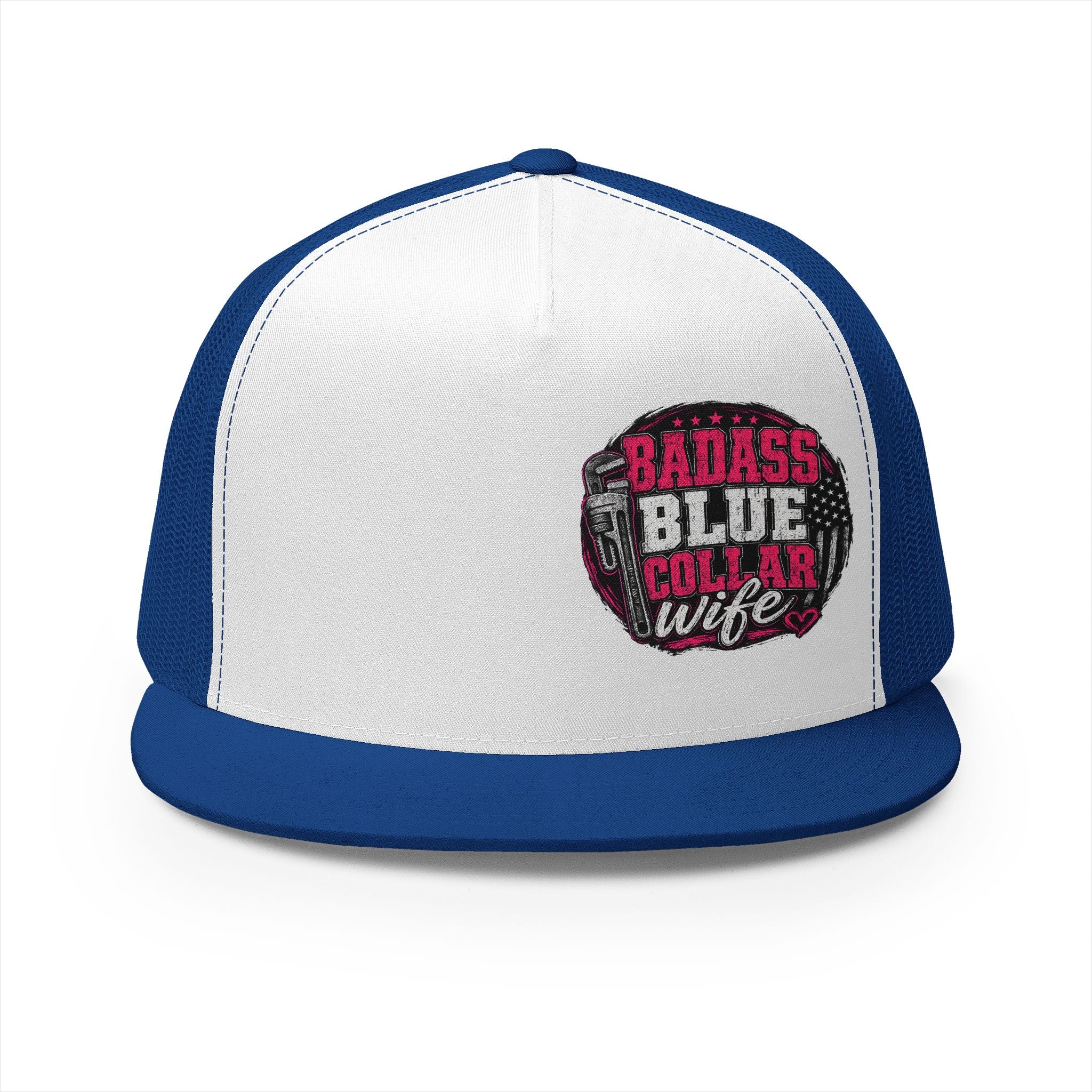 Badass Blue Collar Wife Trucker Cap