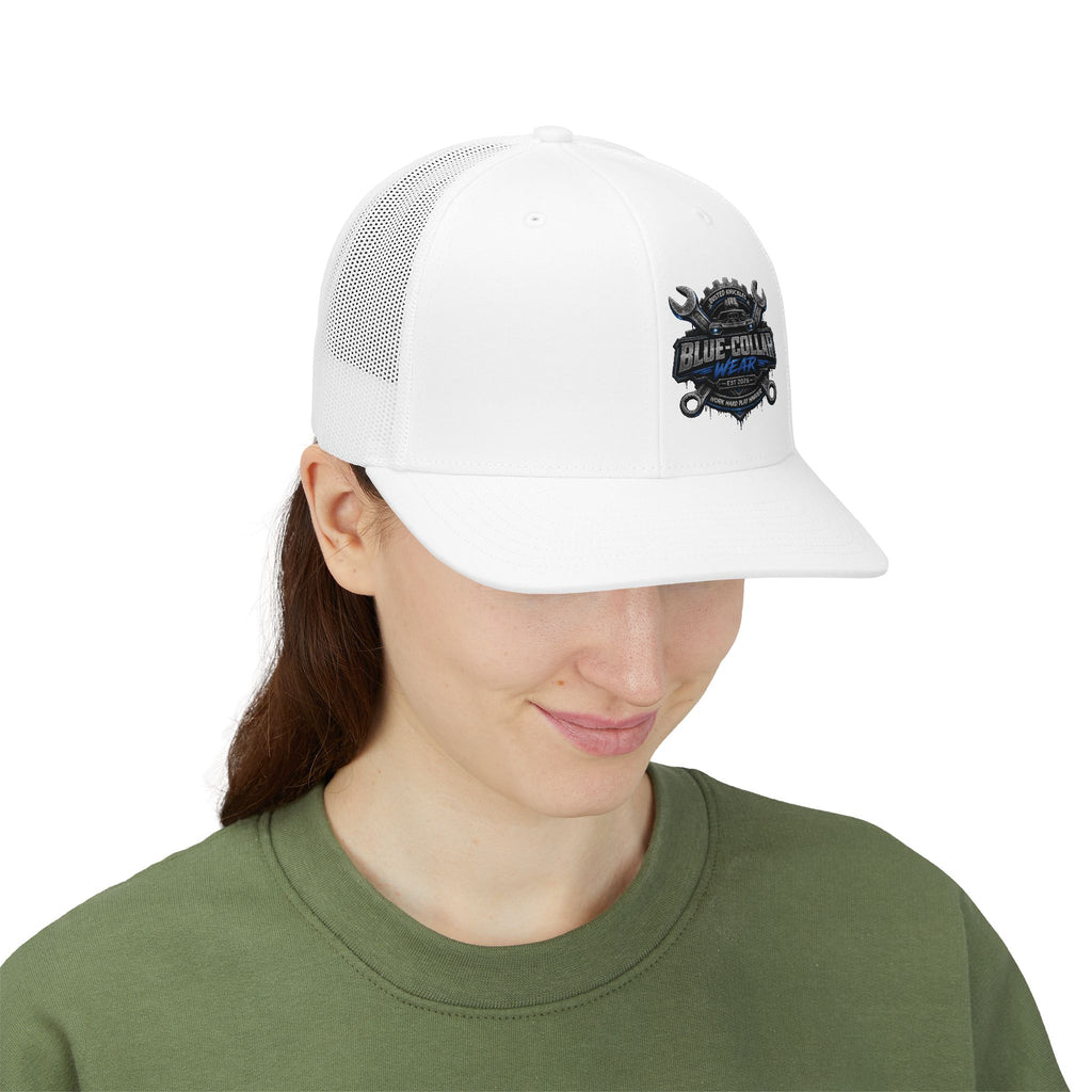 Trucker Cap — Blue Collar Mechanic Emblem Snapback