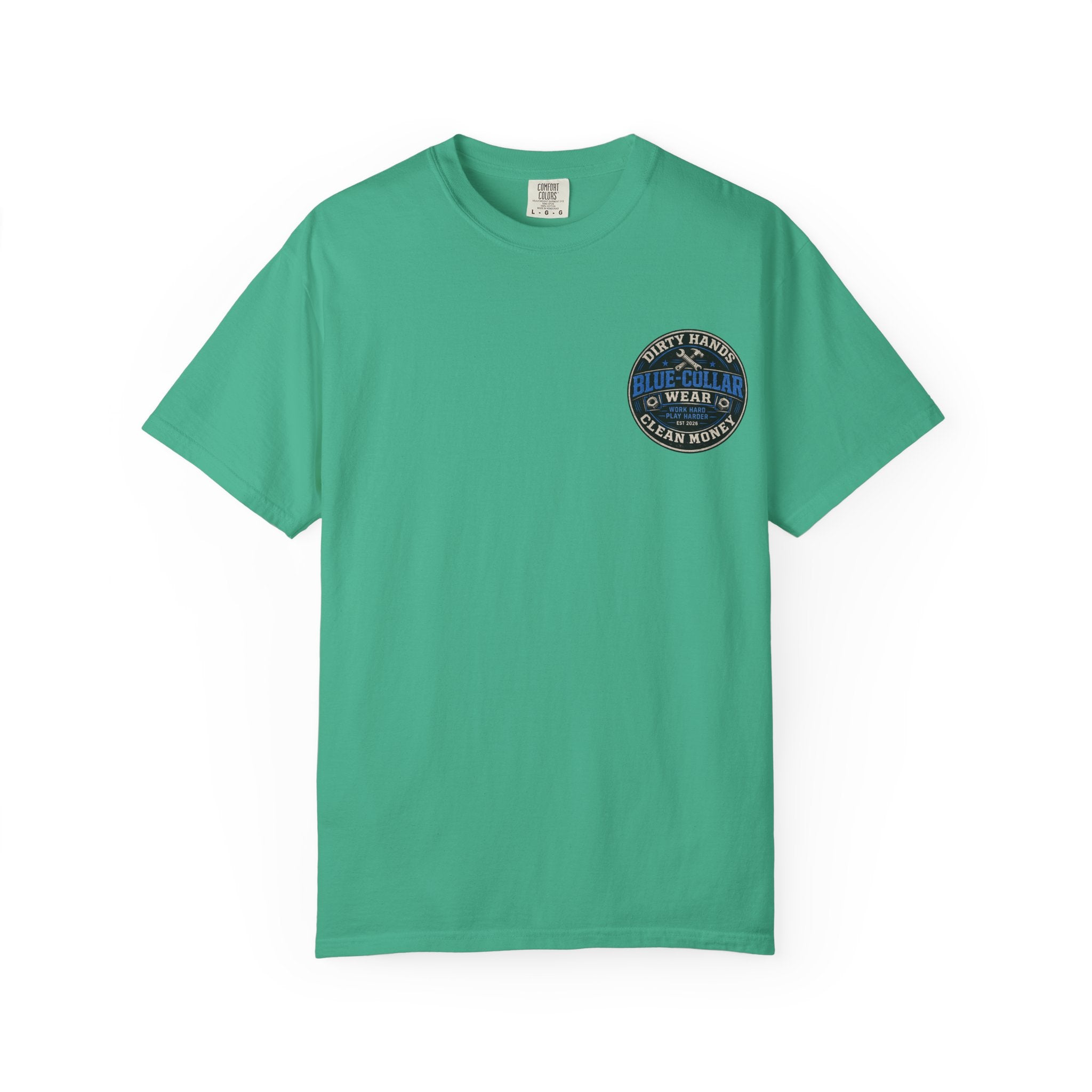 Blue-Collar T-Shirt — "Dirty Hands, Clean Money" Workwear Graphic Tee