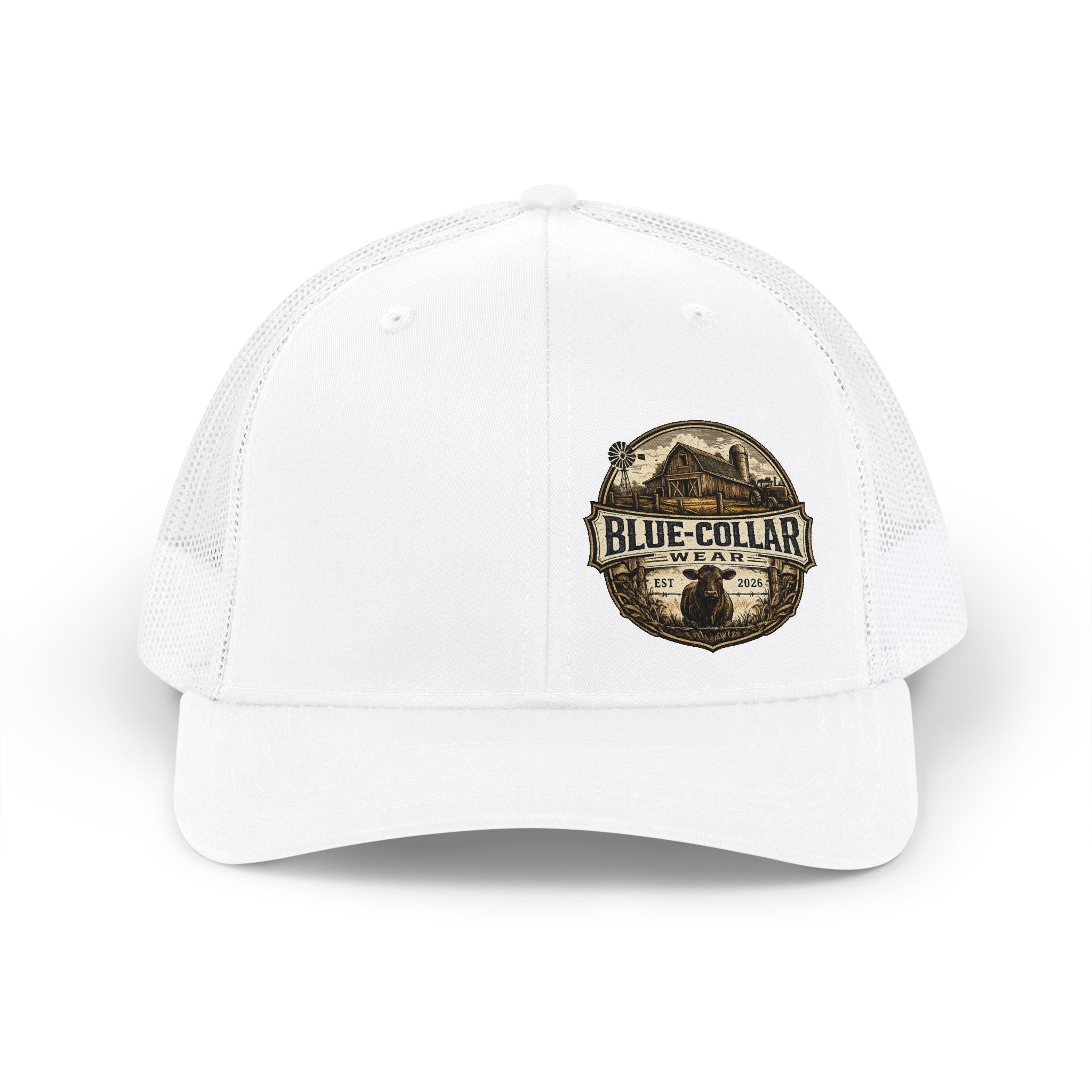 Blue-Collar Farmer Vintage Patch Snapback Trucker Cap