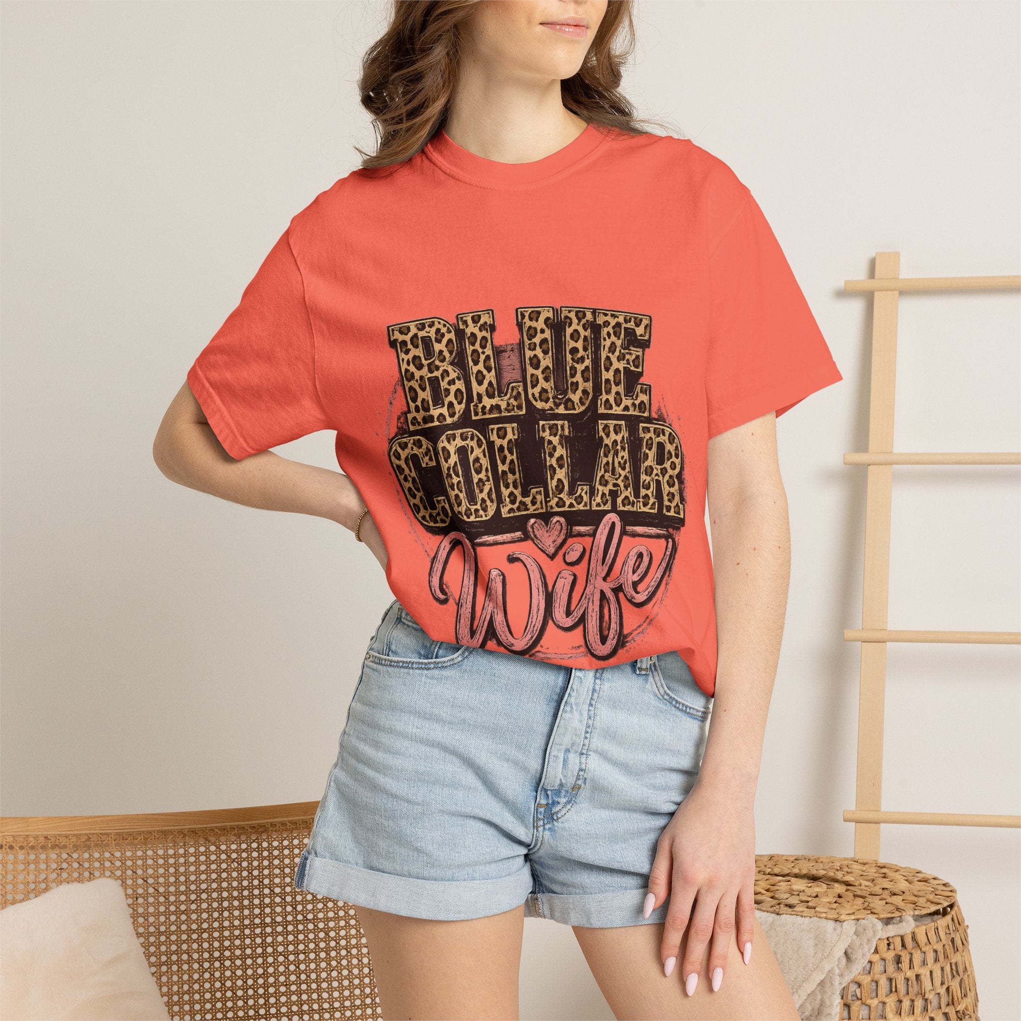 Blue Collar Wife T-Shirt — Leopard Print "Blue Collar Wife" Graphic Tee