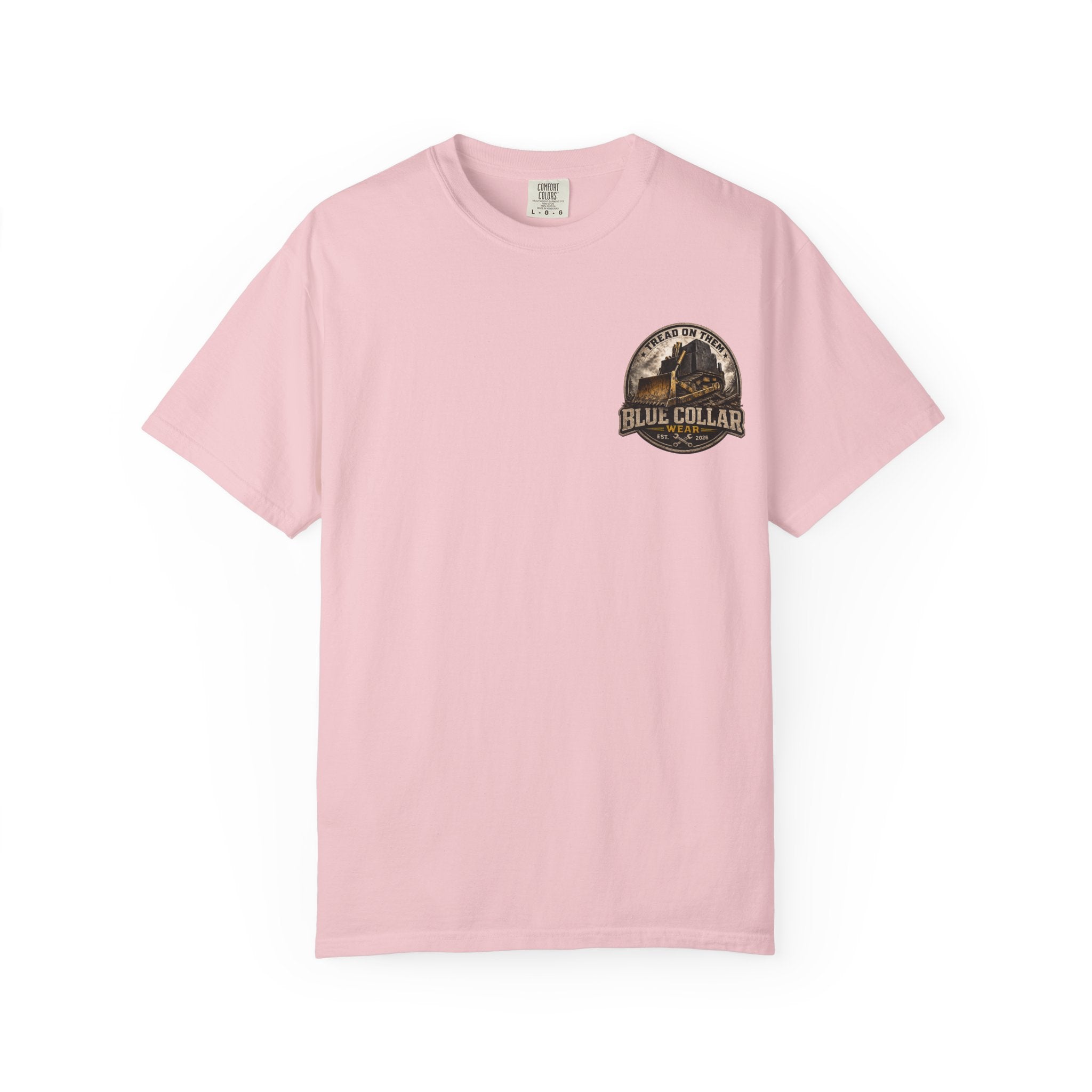 Blue Collar T-Shirt — "Tread On Them" Bulldozer Workwear Tee