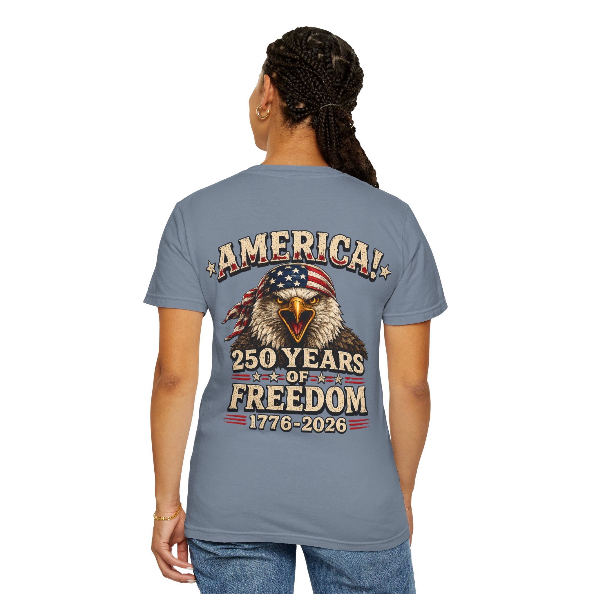 250 Years of Freedom Eagle T-Shirt — America 1776–2026 Patriotic Tee