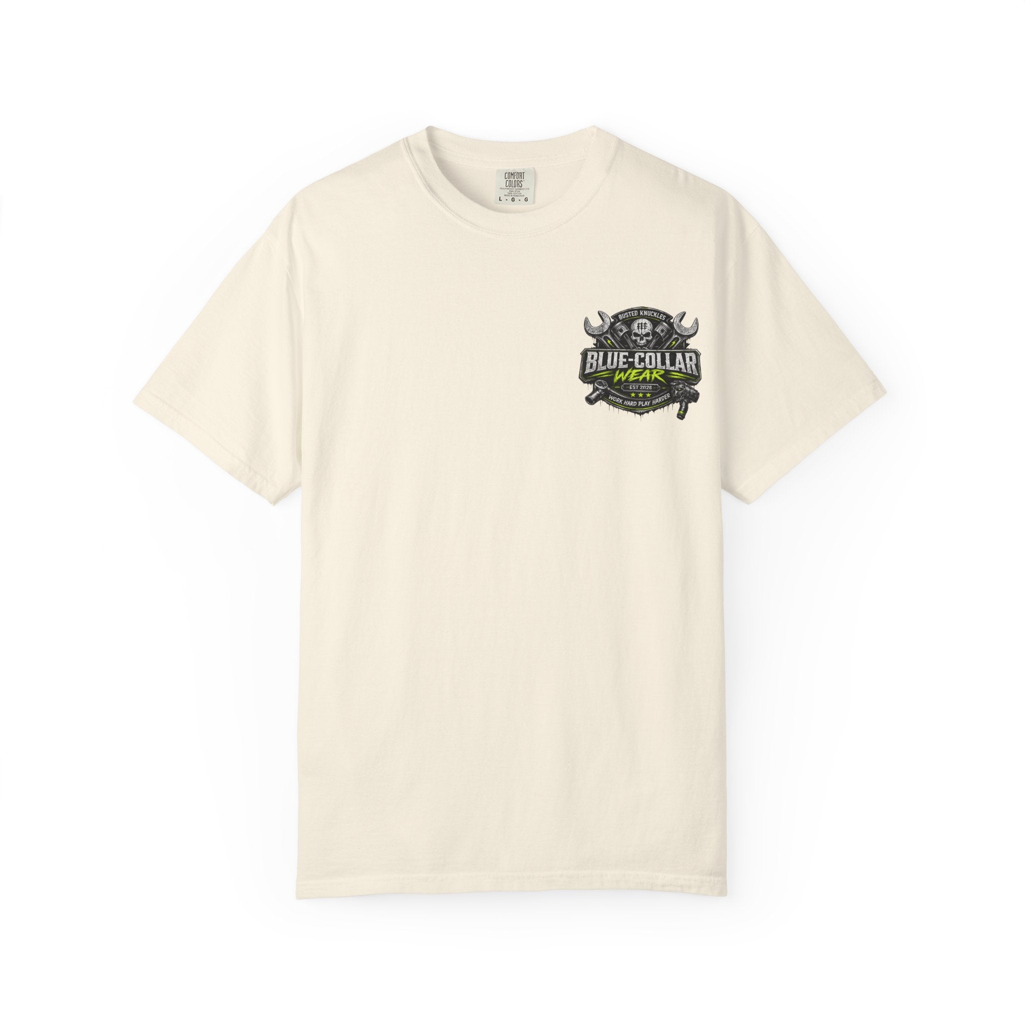 Blue-Collar Wear T-Shirt Mechanic – 'Work Hard Play Harder' Vintage Mechanics Tee