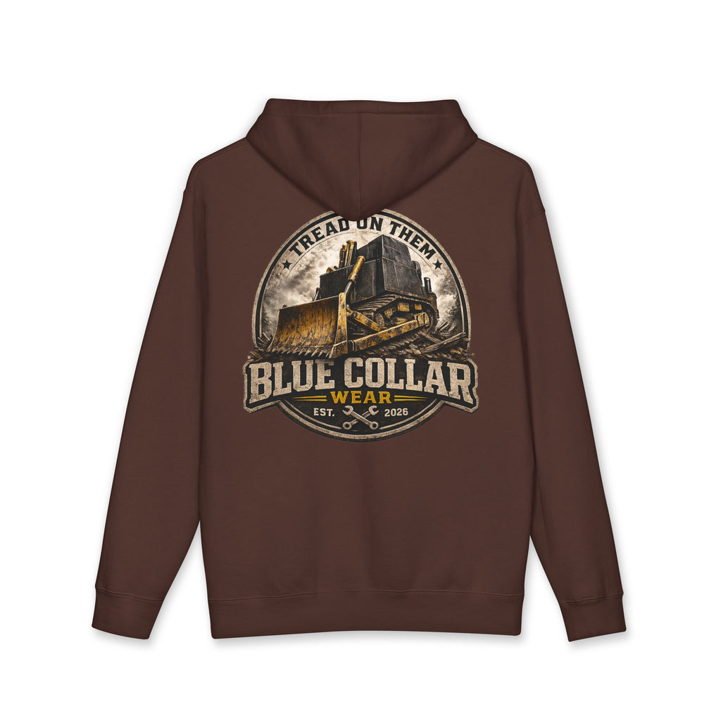 Blue Collar Hoodie — Vintage Workwear 'Tread On Them' Heavyweight Hooded Sweatshirt