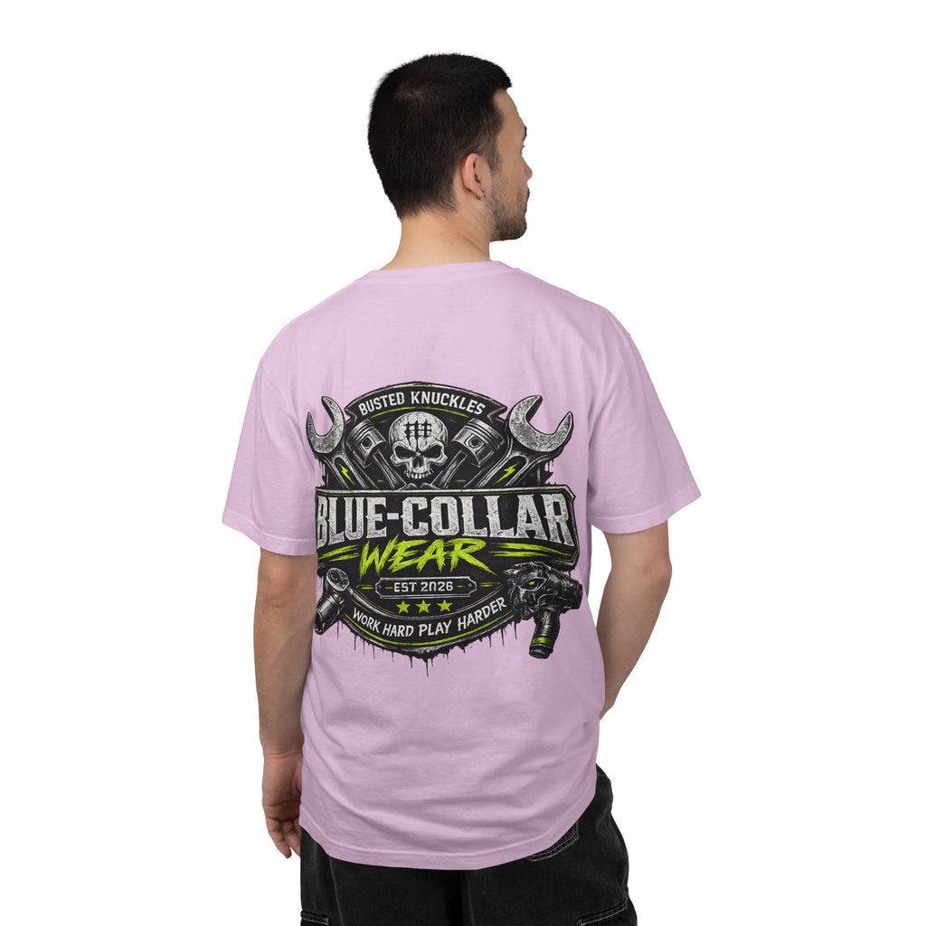 Blue-Collar Wear T-Shirt Mechanic — "Busted Knuckles" Workwear Graphic