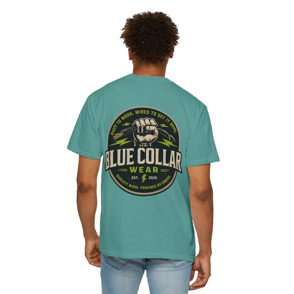 Blue Collar Wear T‑Shirt — Workwear Graphic Tee (“Blue Collar” Fist Logo)