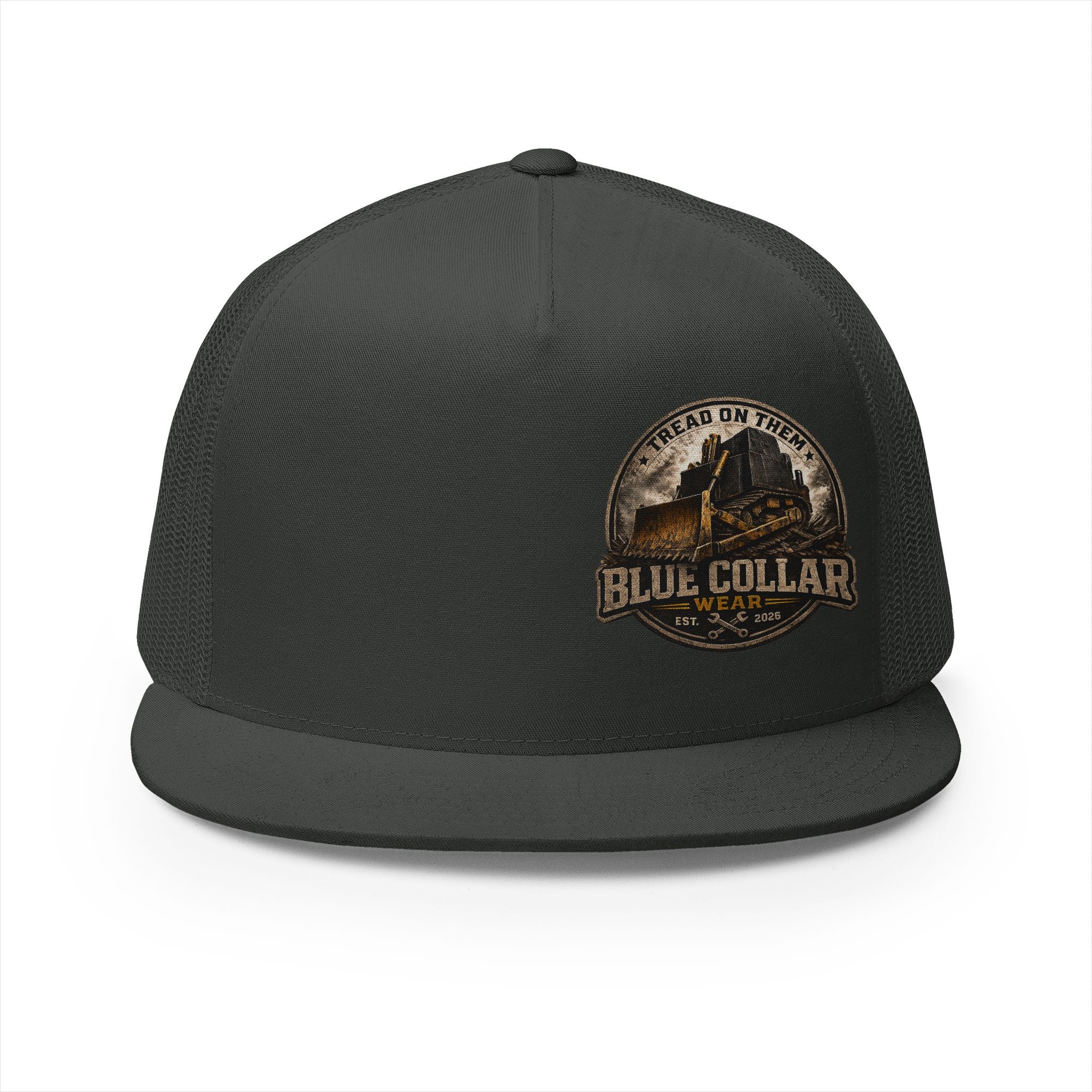 Blue Collar Workwear Trucker Cap — Lead On Team Vintage Construction Logo
