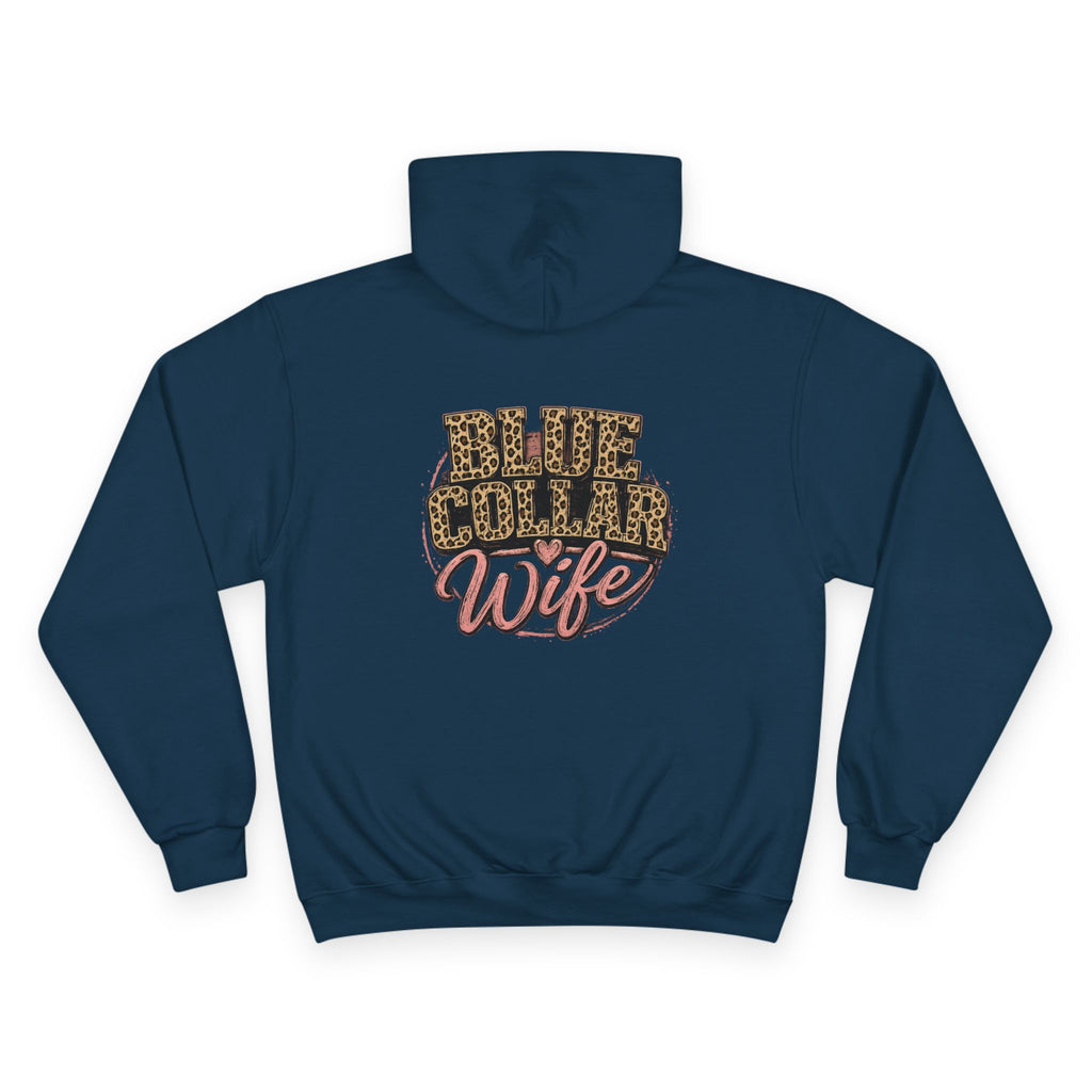 Blue Collar Wife Hoodie — Leopard Print Blue Collar Wife Graphic Hoodie