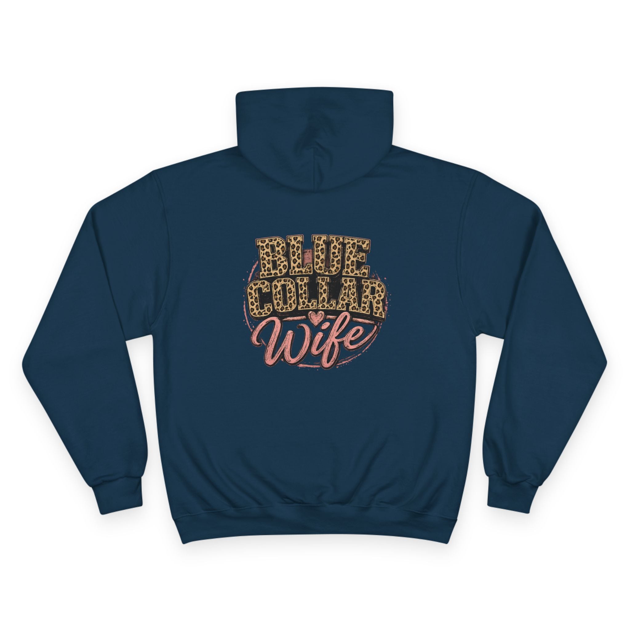 Blue Collar Wife Hoodie — Leopard Print Blue Collar Wife Graphic Hoodie