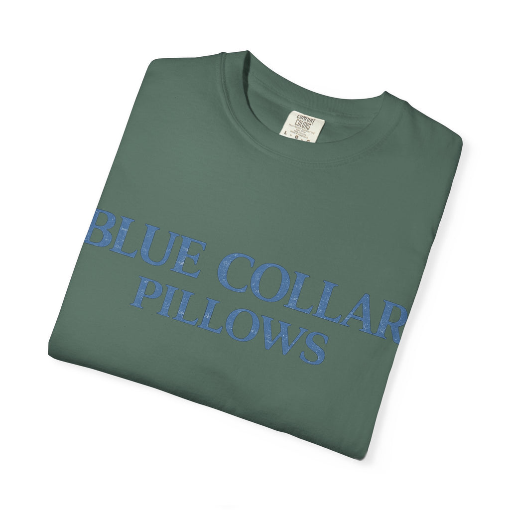 Blue Collar Pillows T-Shirt — Vintage Serif Logo Tee
