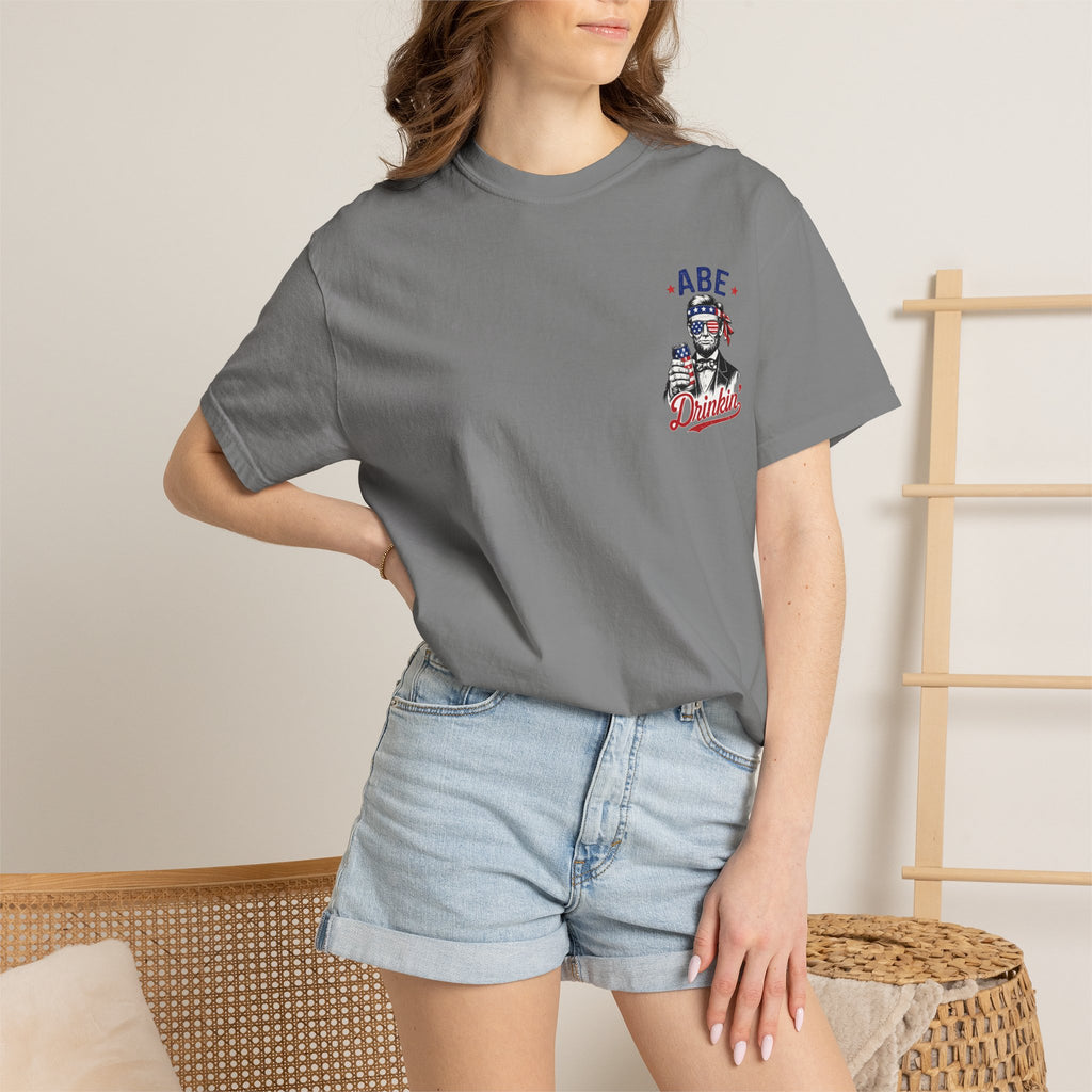 Abe Drinkin' T-Shirt — Patriotic Lincoln Fourth of July Tee