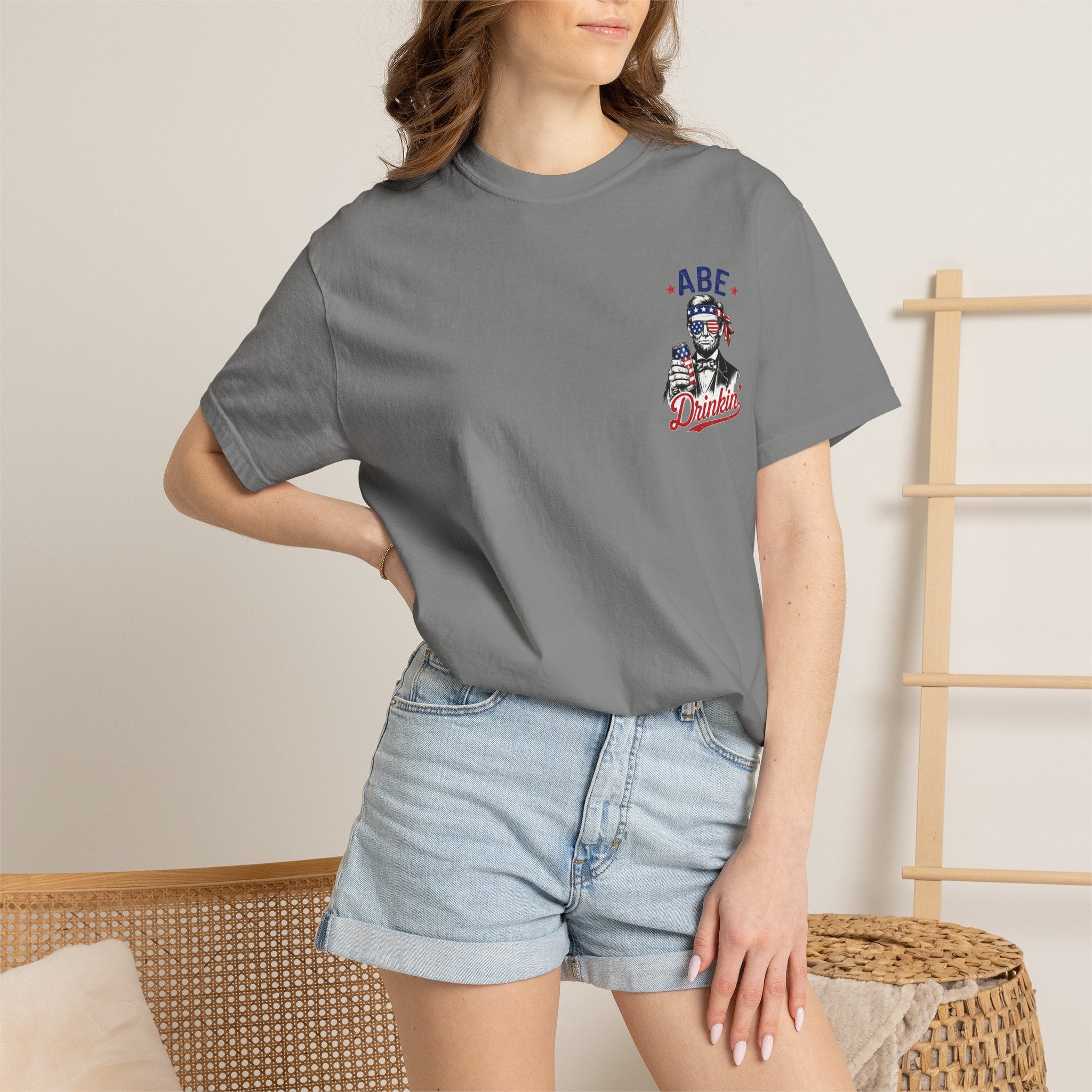 Abe Drinkin' T-Shirt — Patriotic Lincoln Fourth of July Tee