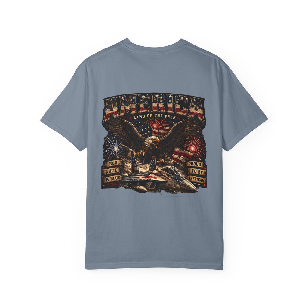 Patriotic 'America Land of the Free' T-Shirt — Eagle & Flag Graphic
