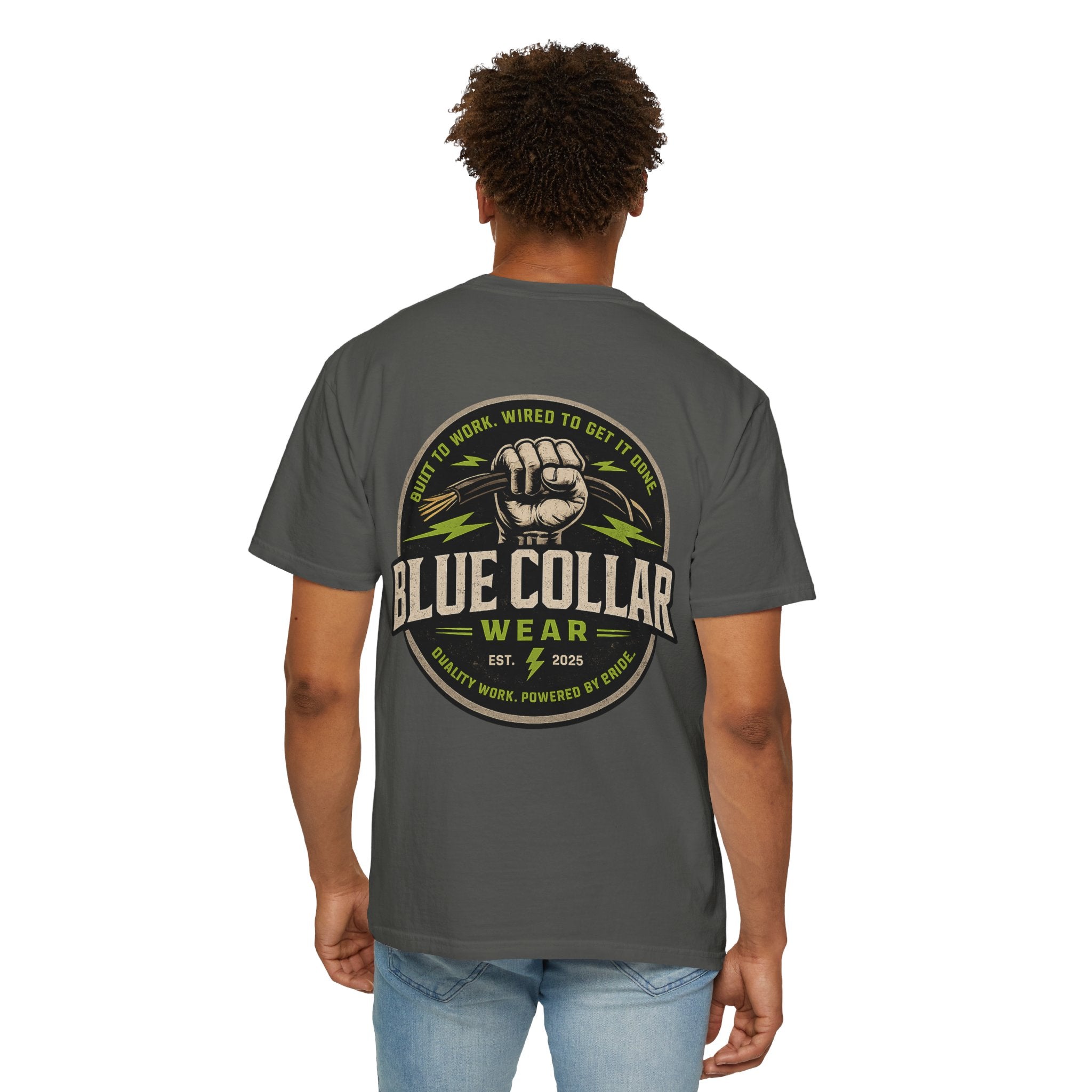 Blue Collar Wear T‑Shirt — Workwear Graphic Tee (“Blue Collar” Fist Logo)