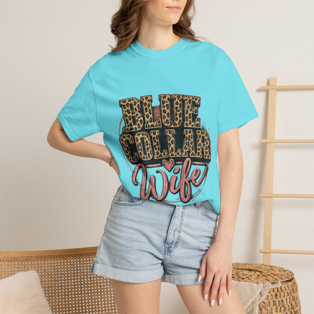 Blue Collar Wife T-Shirt — Leopard Print "Blue Collar Wife" Graphic Tee