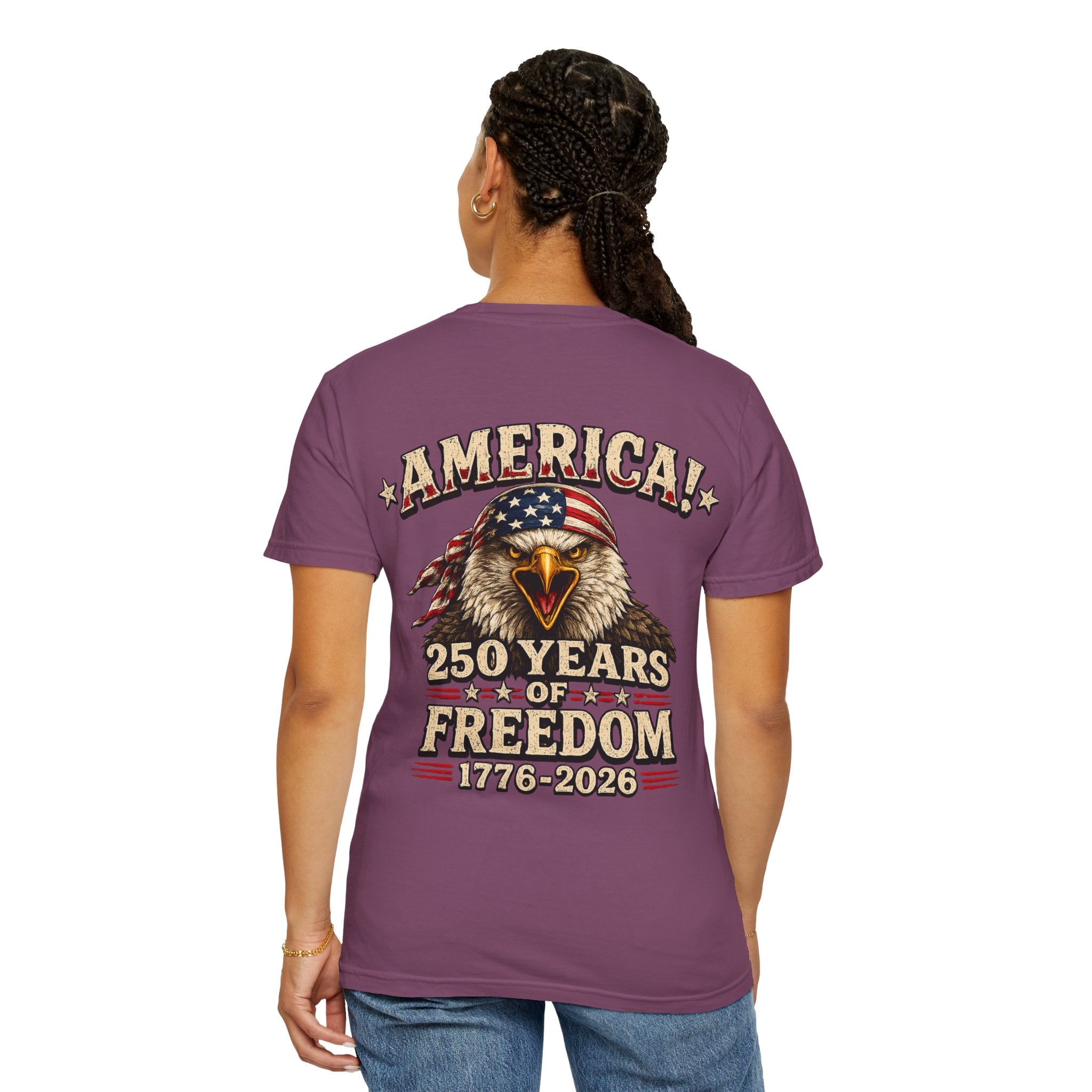 250 Years of Freedom Eagle T-Shirt — America 1776–2026 Patriotic Tee