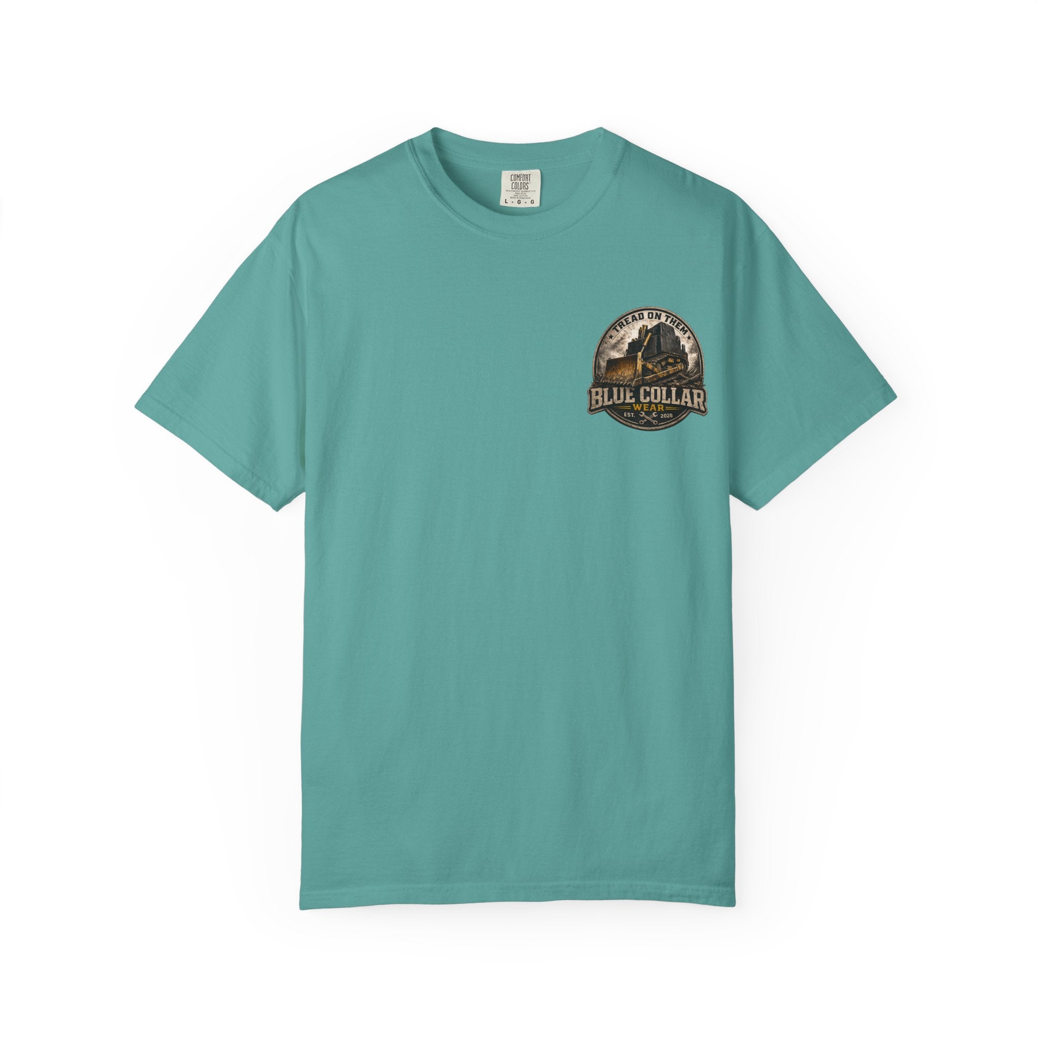 Blue Collar T-Shirt — "Tread On Them" Bulldozer Workwear Tee