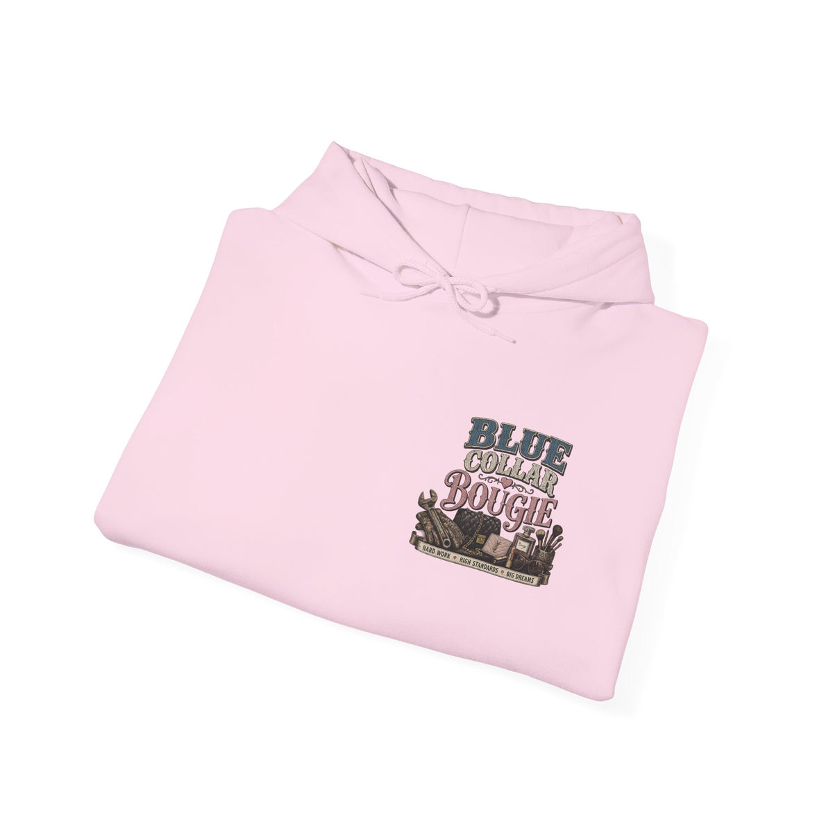 Blue Collar Bougie Hoodie — Rustic Workwear Graphic Pullover