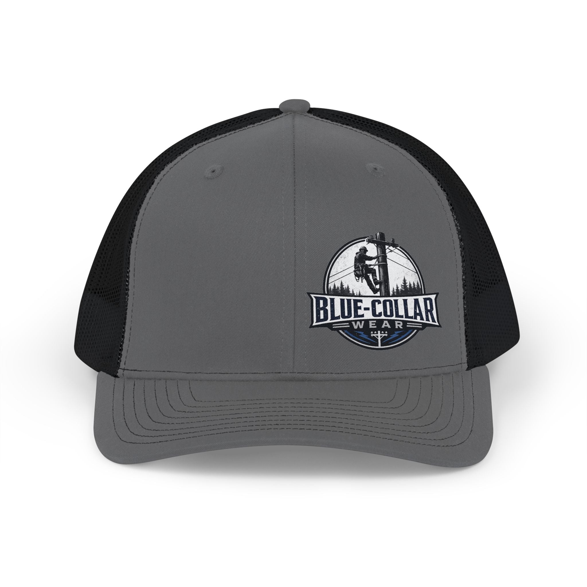 Blue-Collar Trucker Cap – Embroidered Workwear Snapback