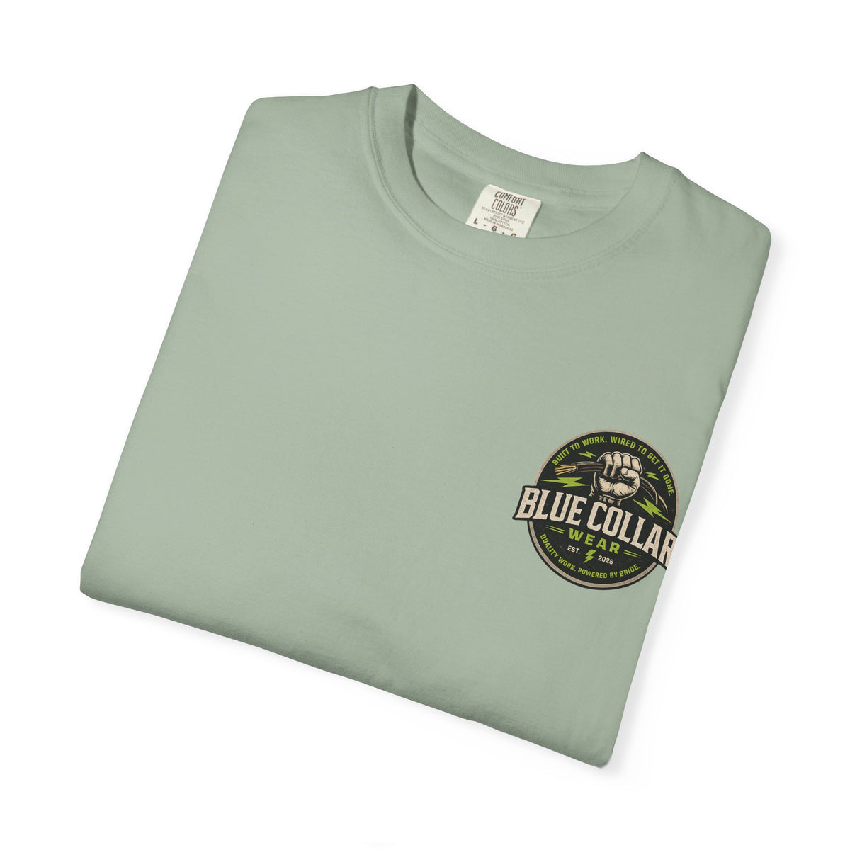 Blue Collar Wear T‑Shirt — Workwear Graphic Tee (“Blue Collar” Fist Logo)