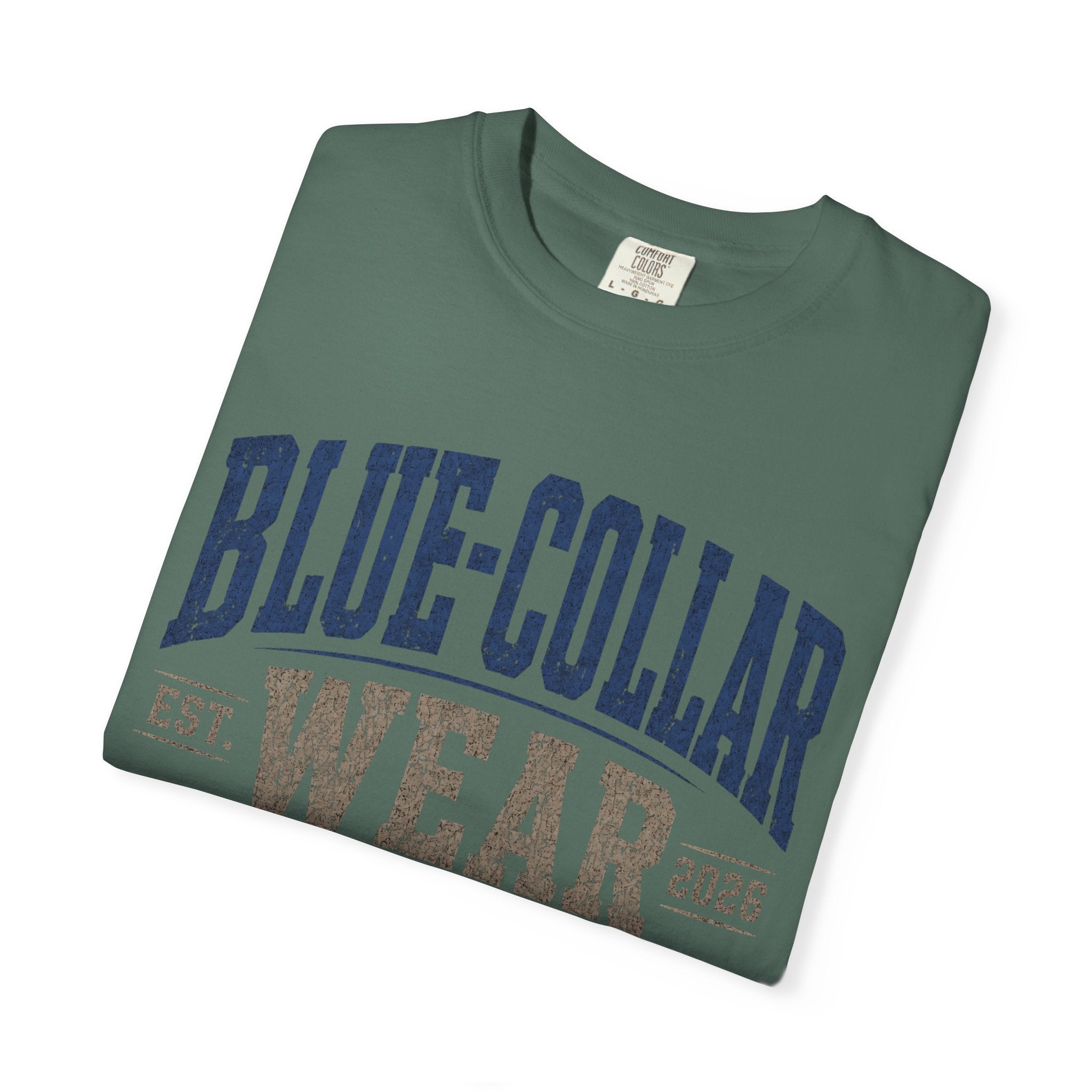 Blue-Collar Wear T-Shirt — "Work Hard • Play Harder" Retro Workwear Tee