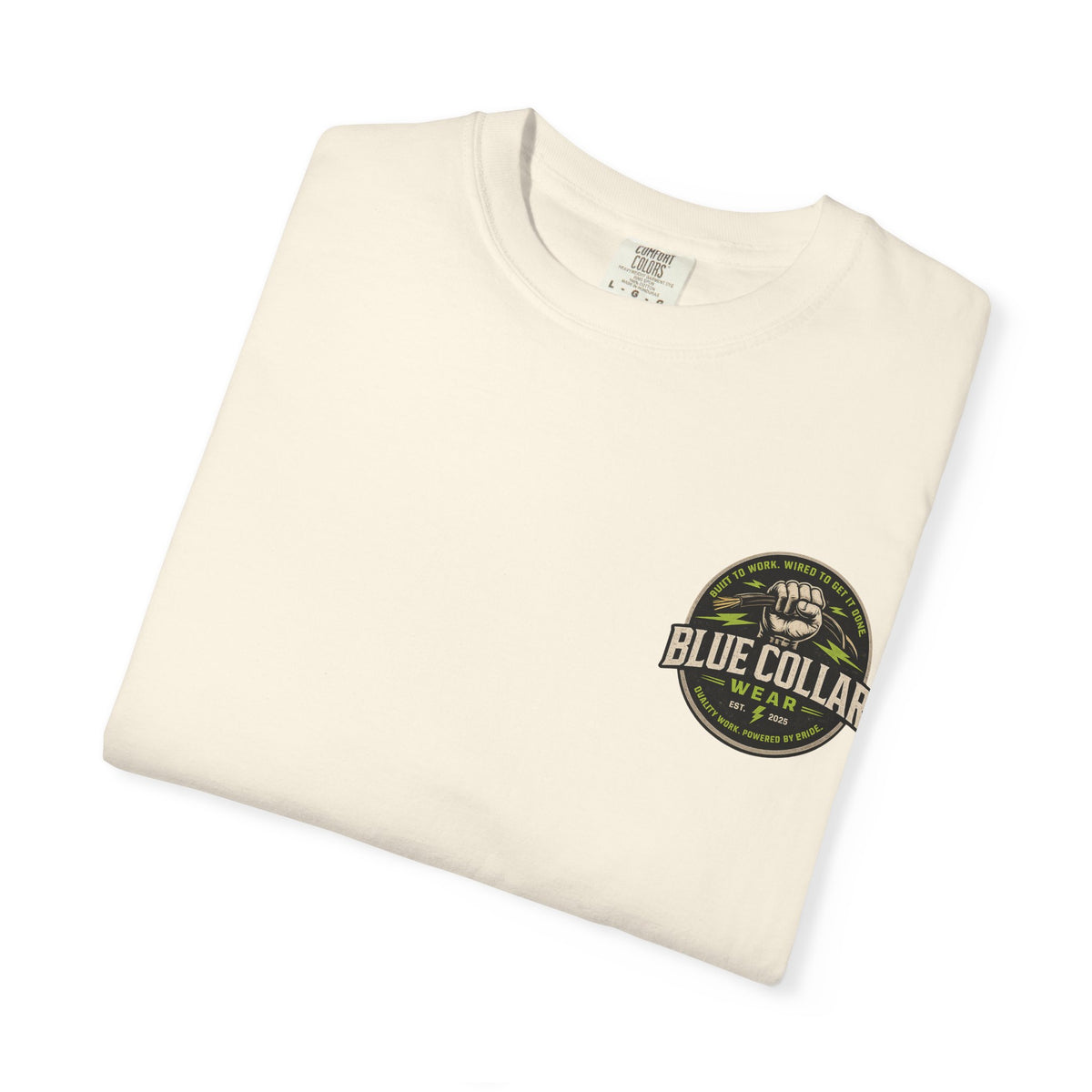 Blue Collar Wear T‑Shirt — Workwear Graphic Tee (“Blue Collar” Fist Logo)