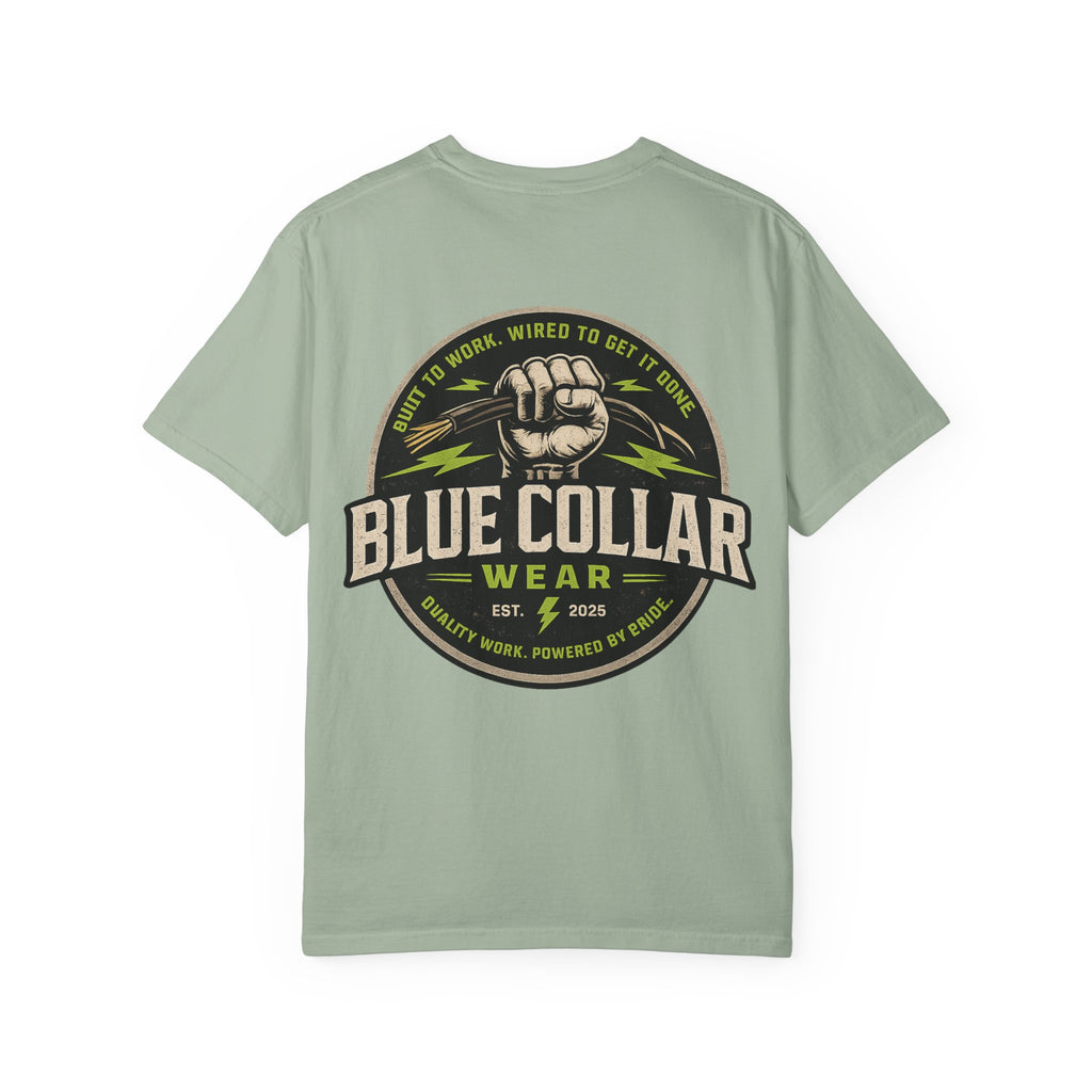 Blue Collar Wear T‑Shirt — Workwear Graphic Tee (“Blue Collar” Fist Logo)