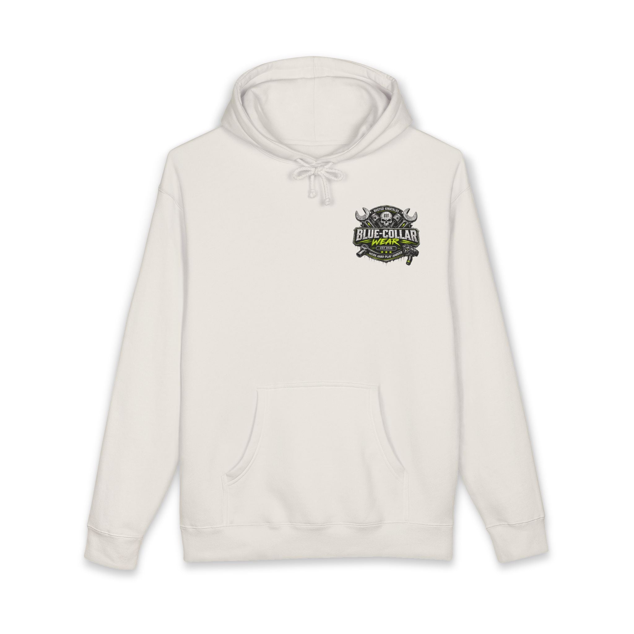 Blue-Collar Wear Hoodie Mechanic — "Blue-Collar Wear" Skull & Wrench Workwear Pullover