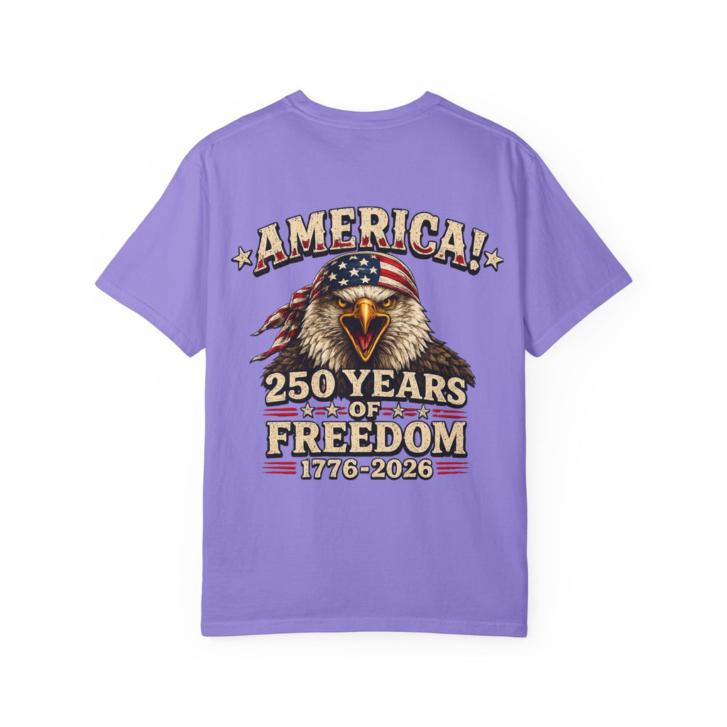 250 Years of Freedom Eagle T-Shirt — America 1776–2026 Patriotic Tee